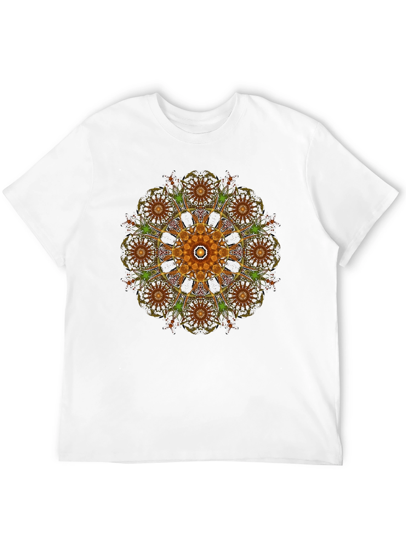 Mandala Print Black Crew Neck T-Shirt
