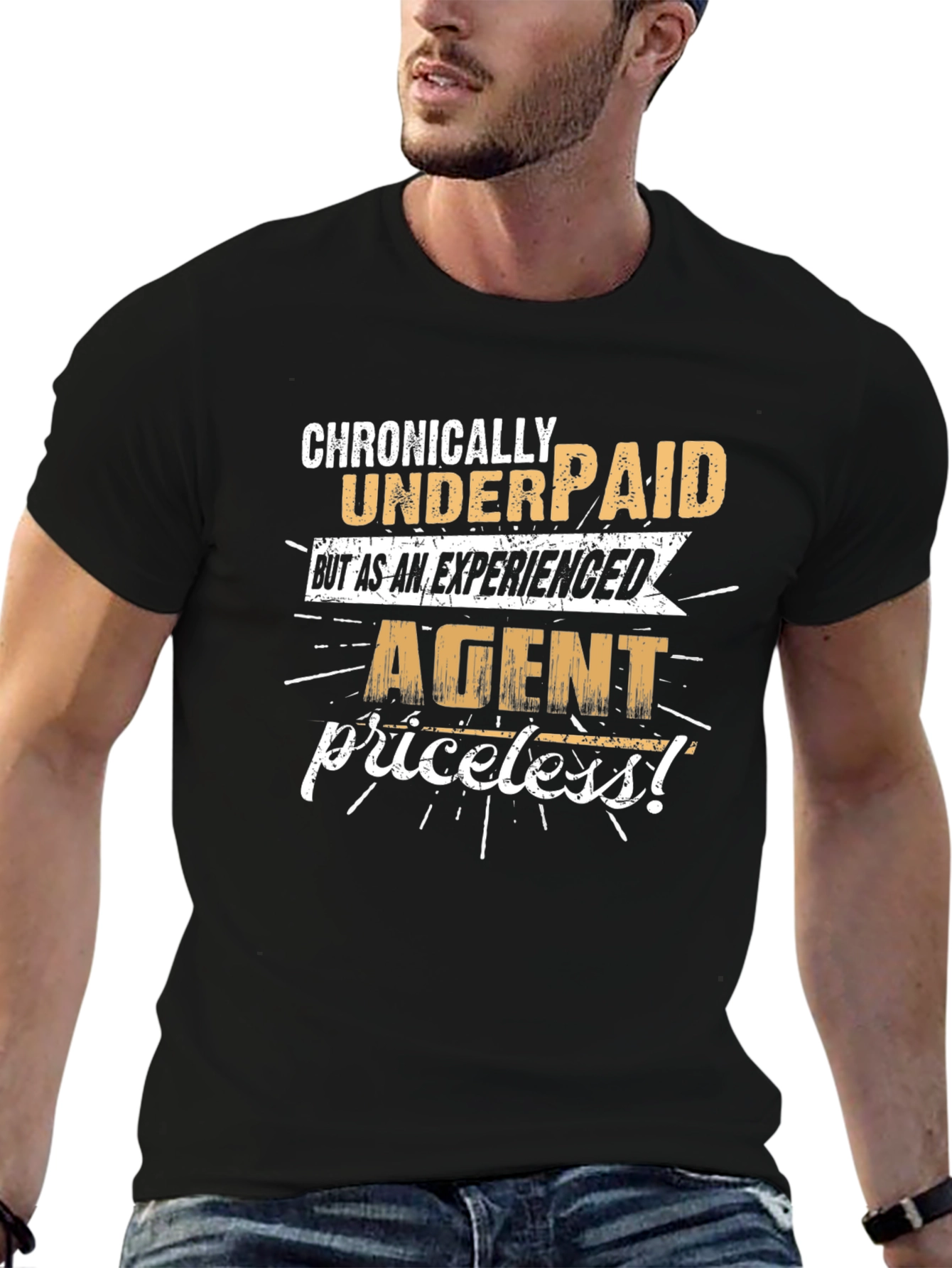 Chronically Underpaid Agent Novelty Graphic Tee