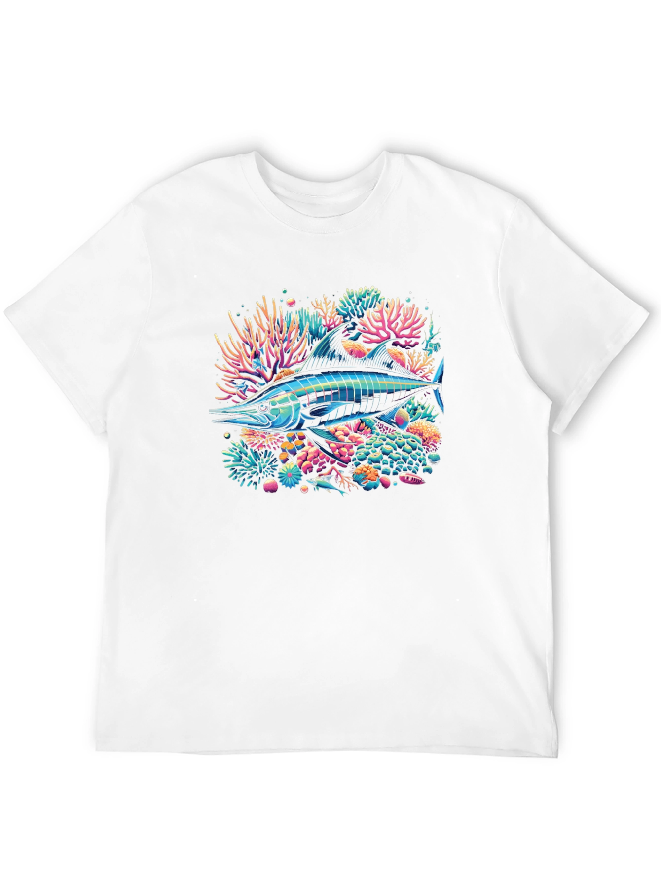 Neon Marlin Reef Graphic Tee - Black
