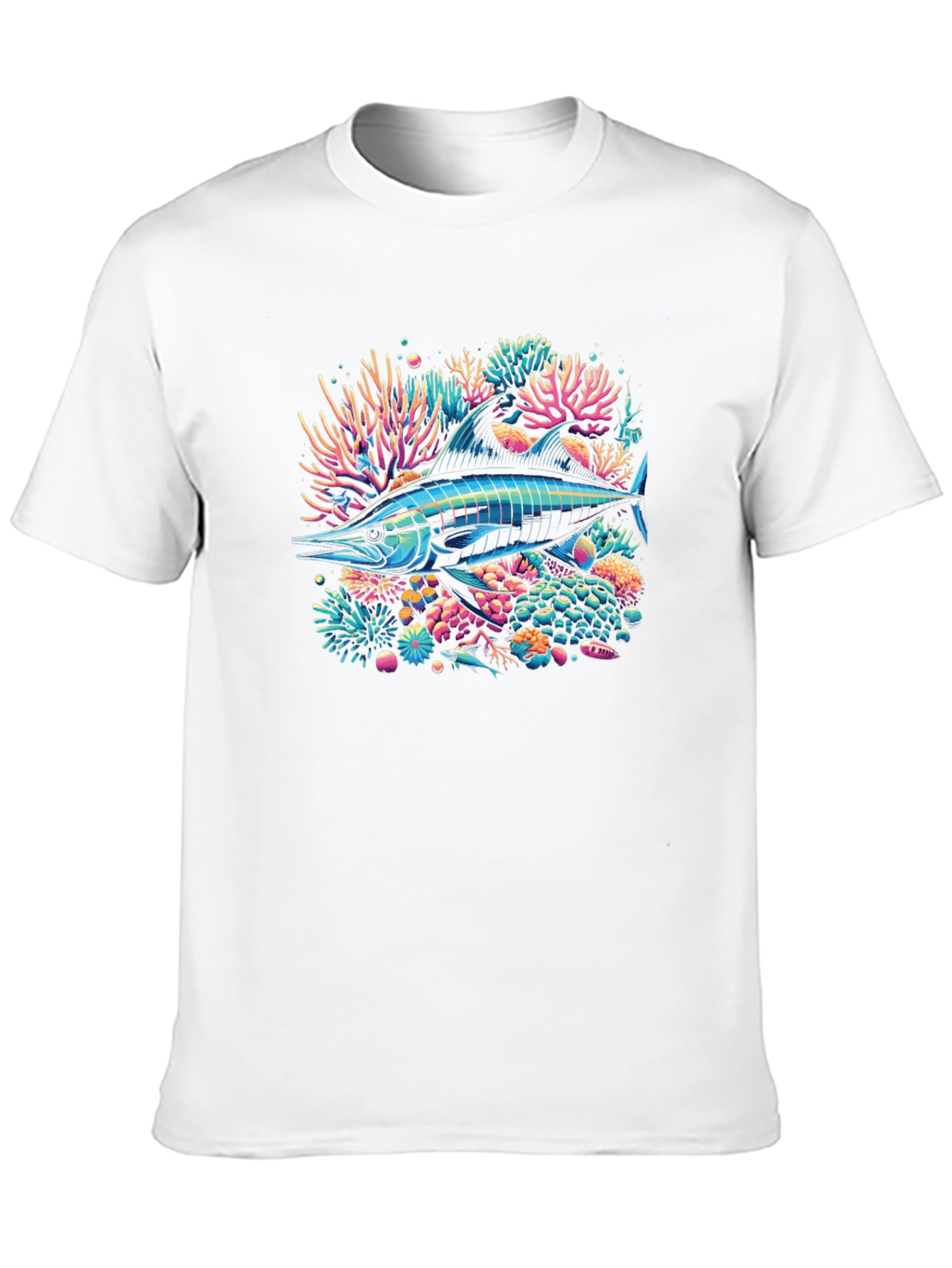 Neon Marlin Reef Graphic Tee - Black