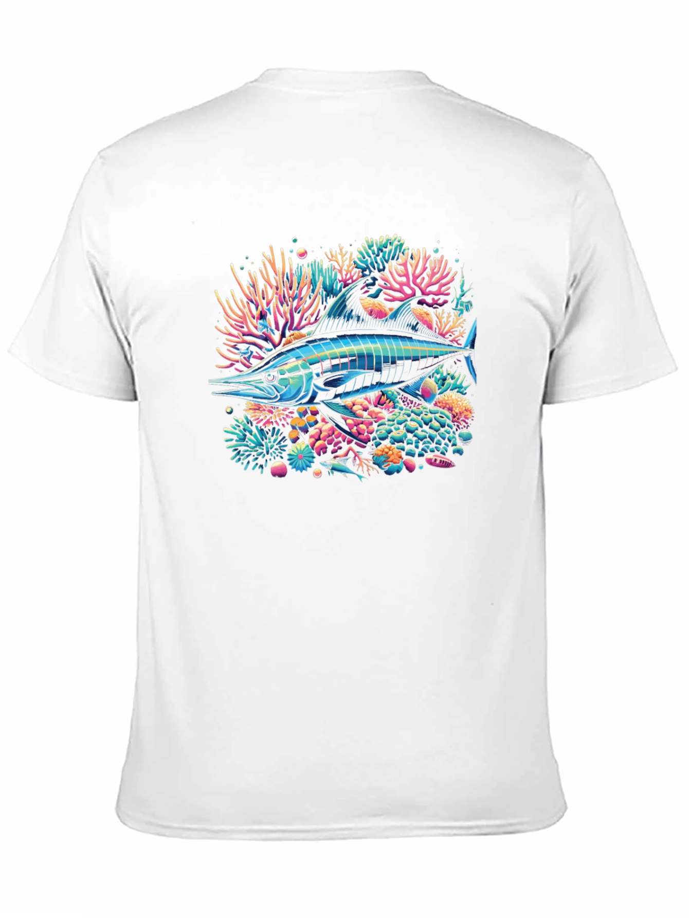 Neon Marlin Reef Graphic Tee - Black