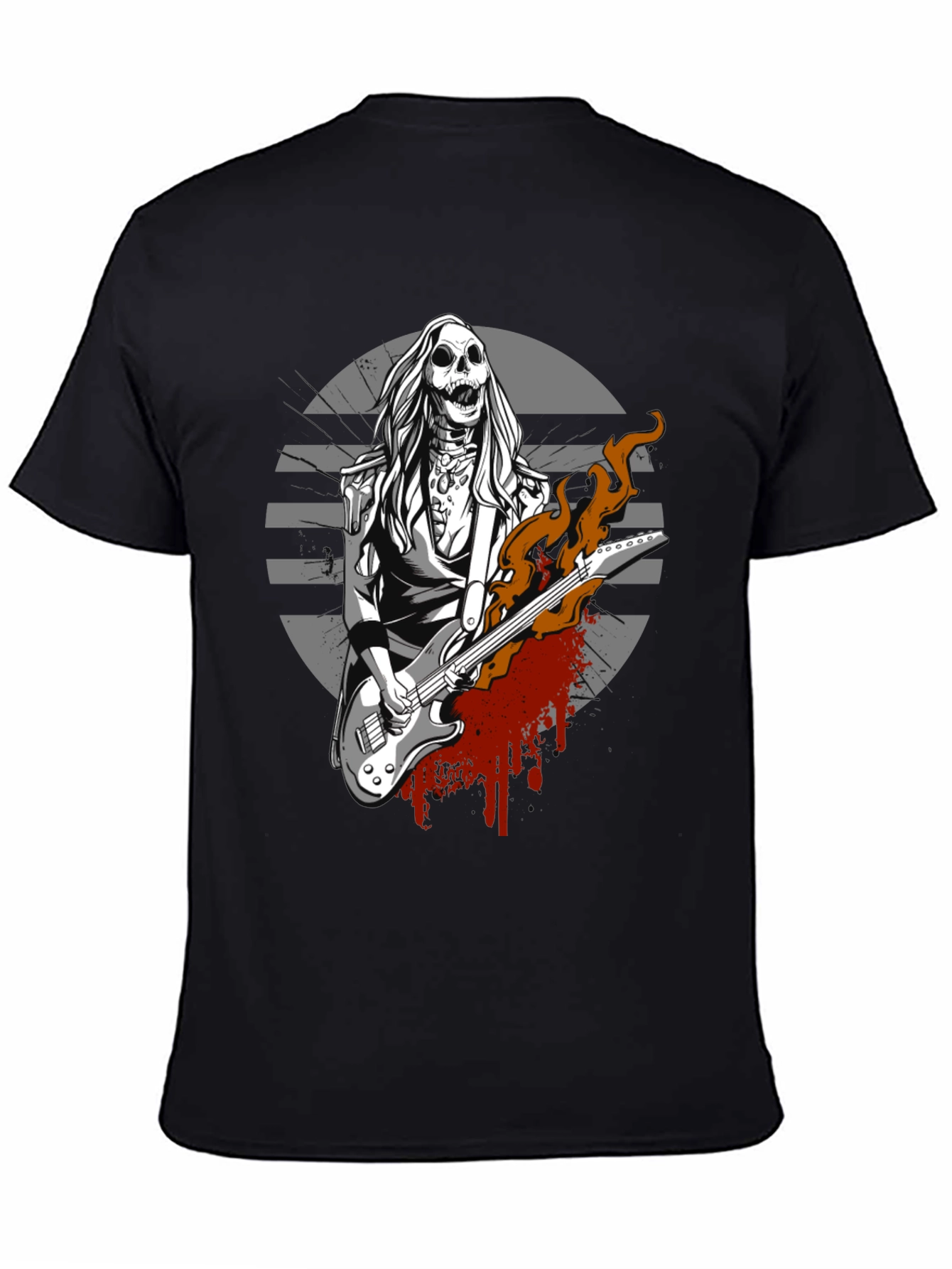 Skull Guitar Player Graphic Tee - Rocker Style