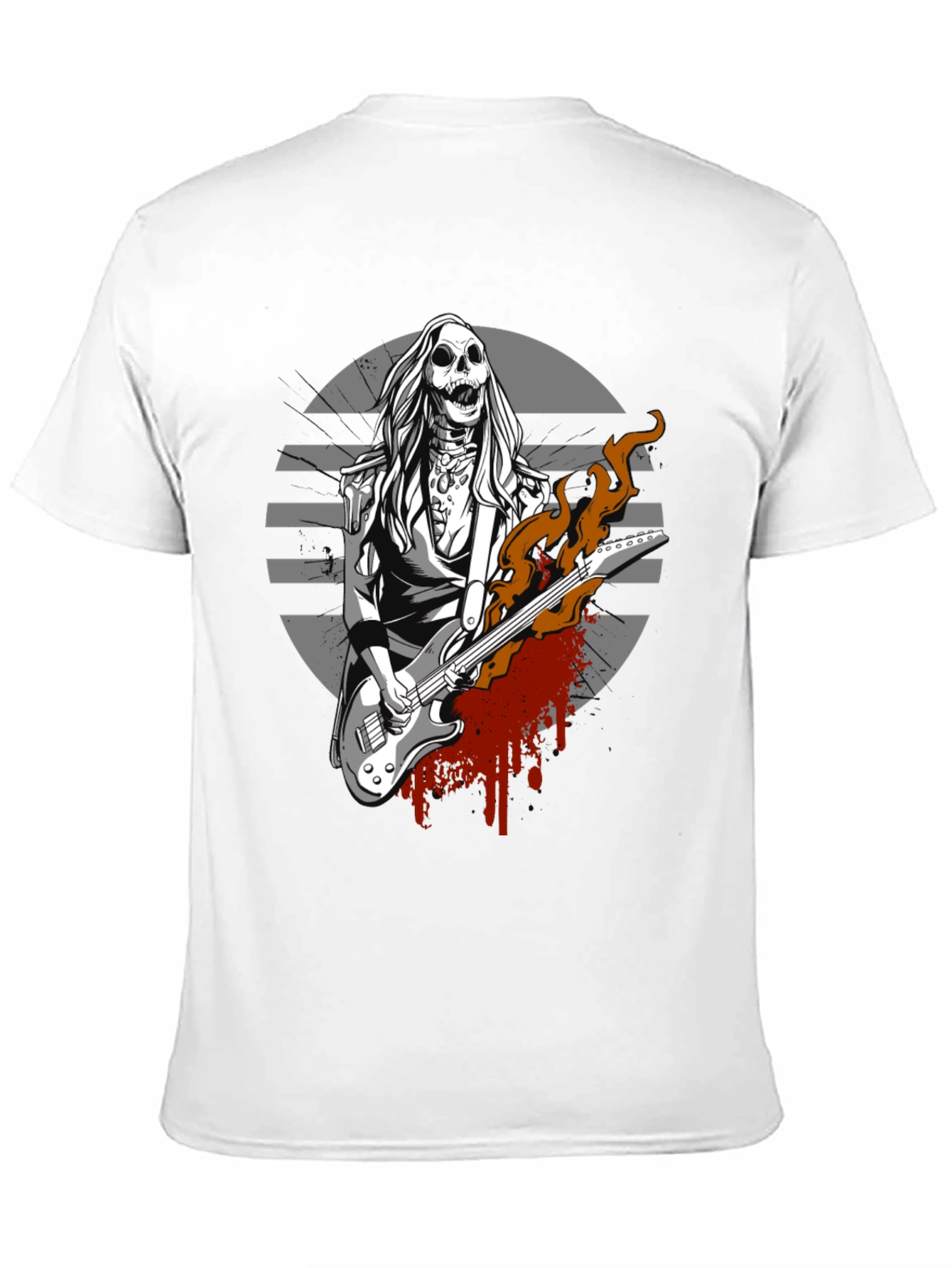 Skull Guitar Player Graphic Tee - Rocker Style