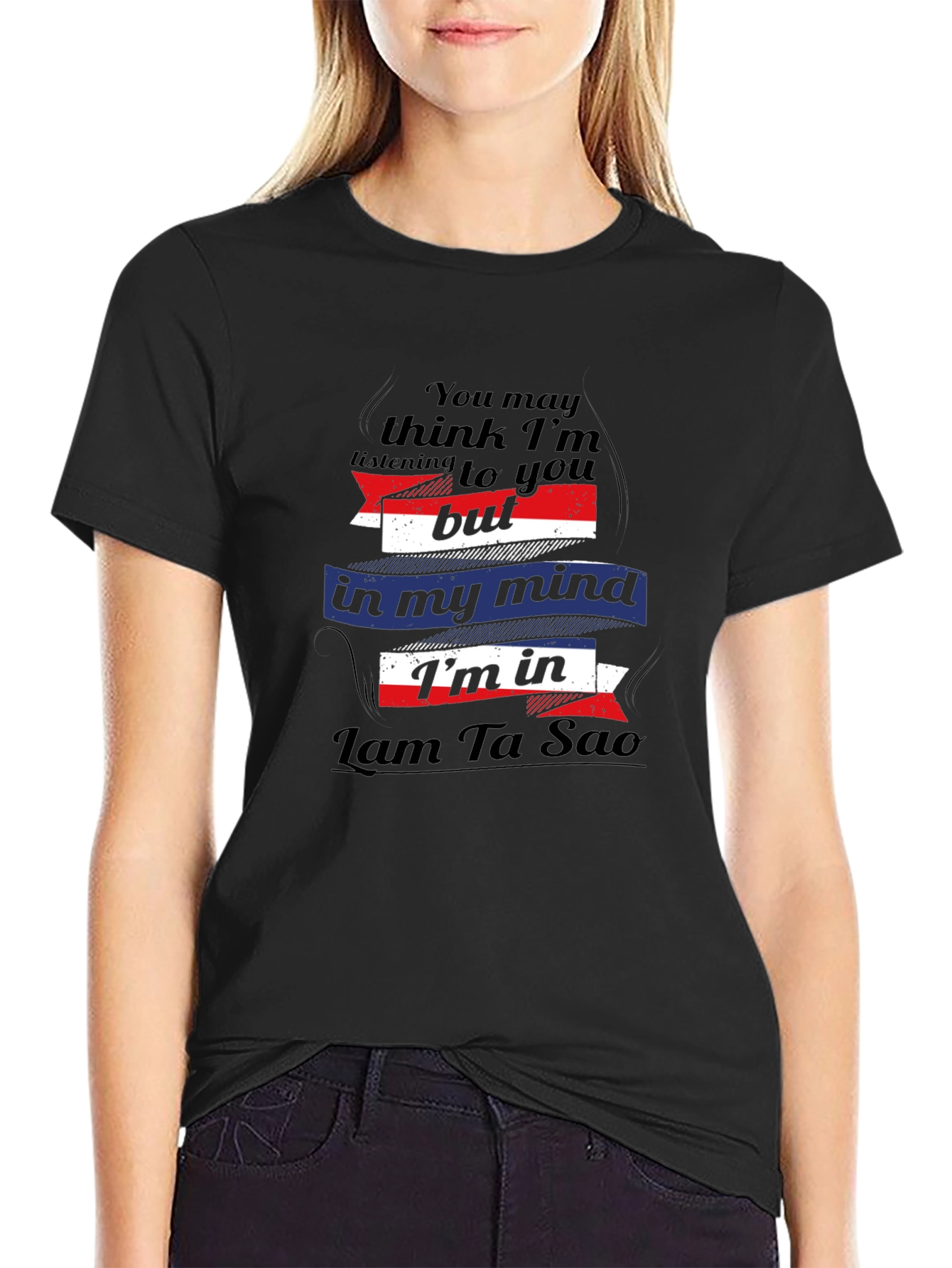 Lam Ta Sao Mind T-Shirt - Black Cotton Tee