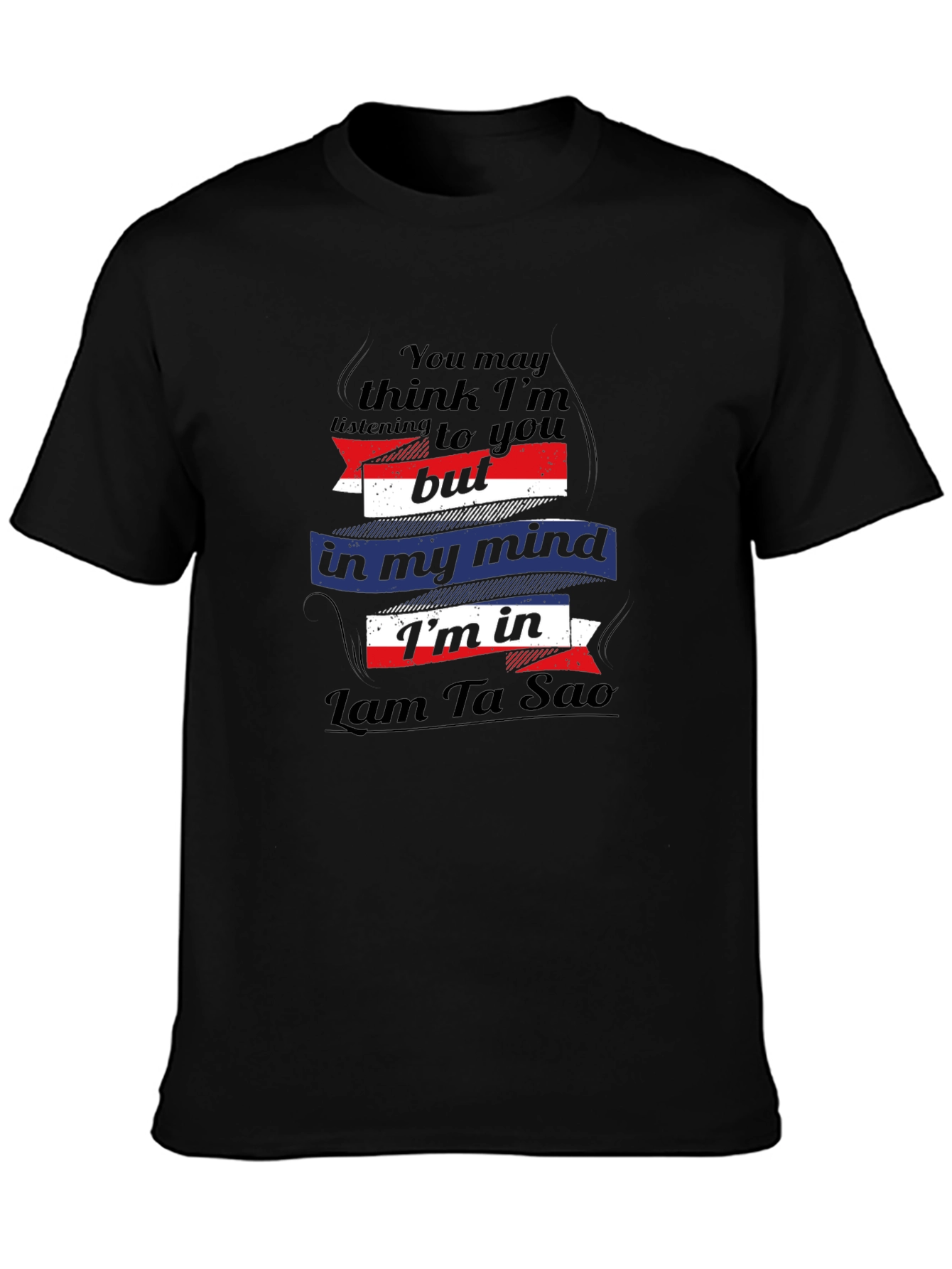 Lam Ta Sao Mind T-Shirt - Black Cotton Tee