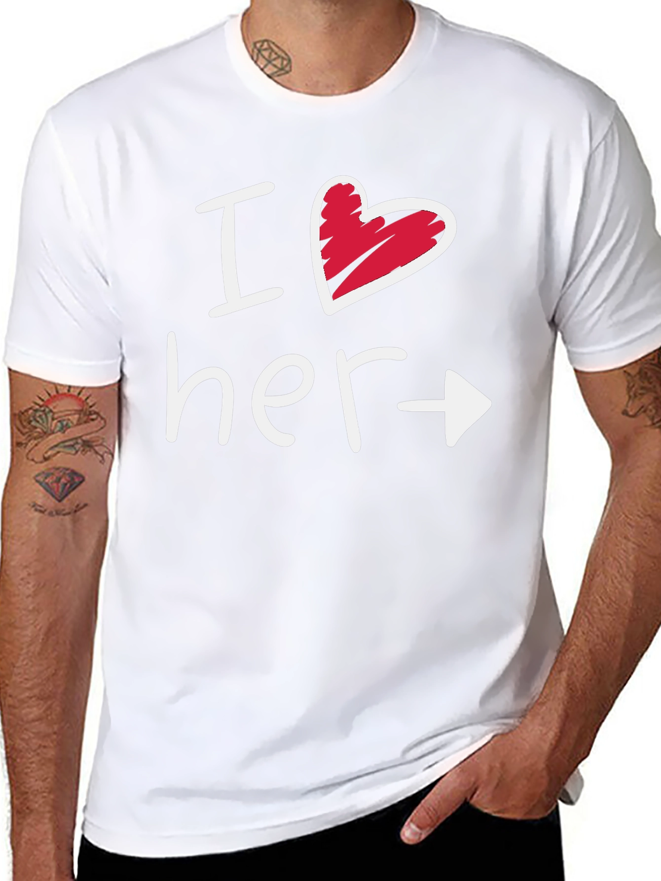 I Heart Her Matching T-Shirt Gift for Couples