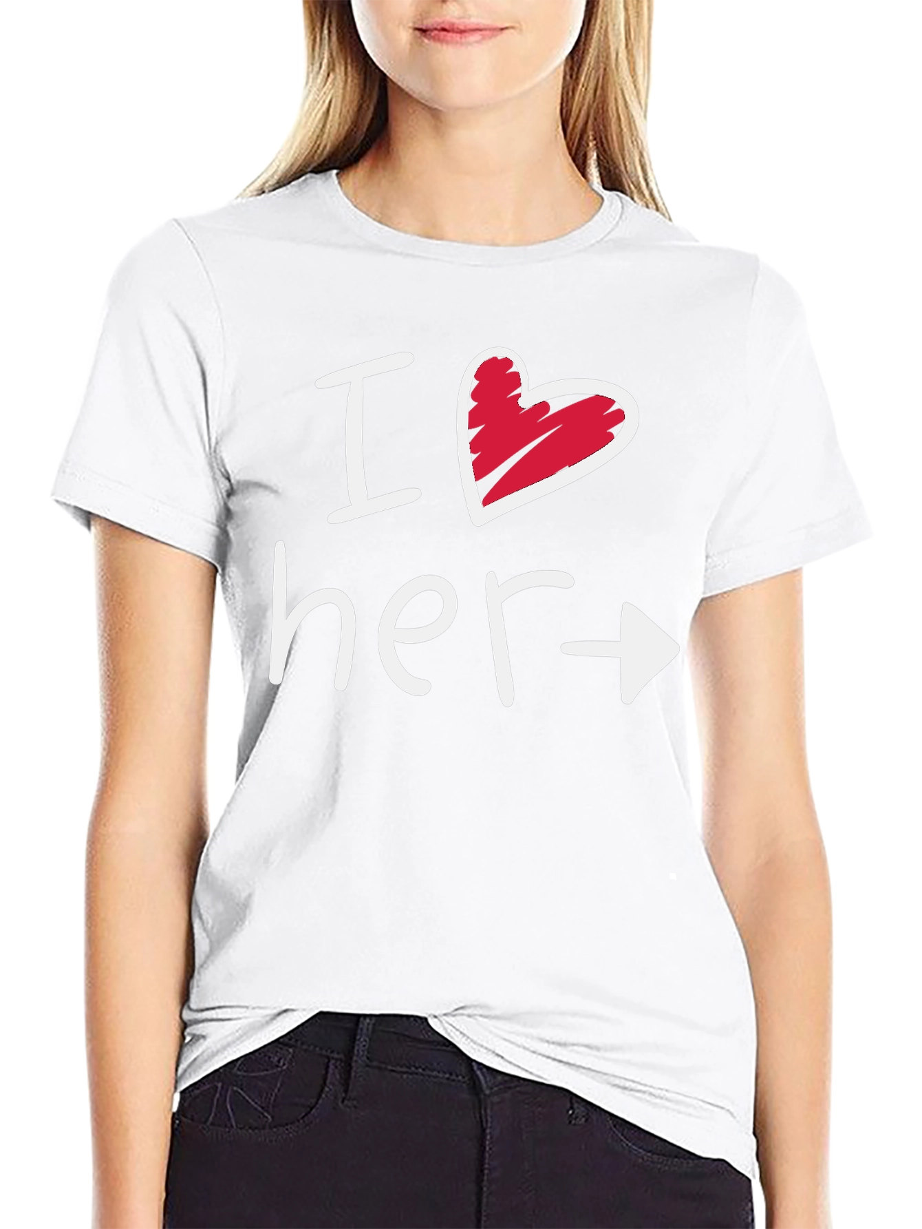 I Heart Her Matching T-Shirt Gift for Couples