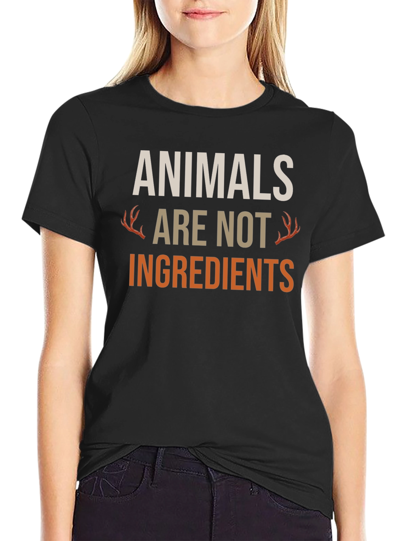 Animals Are Not Ingredients Black T-Shirt