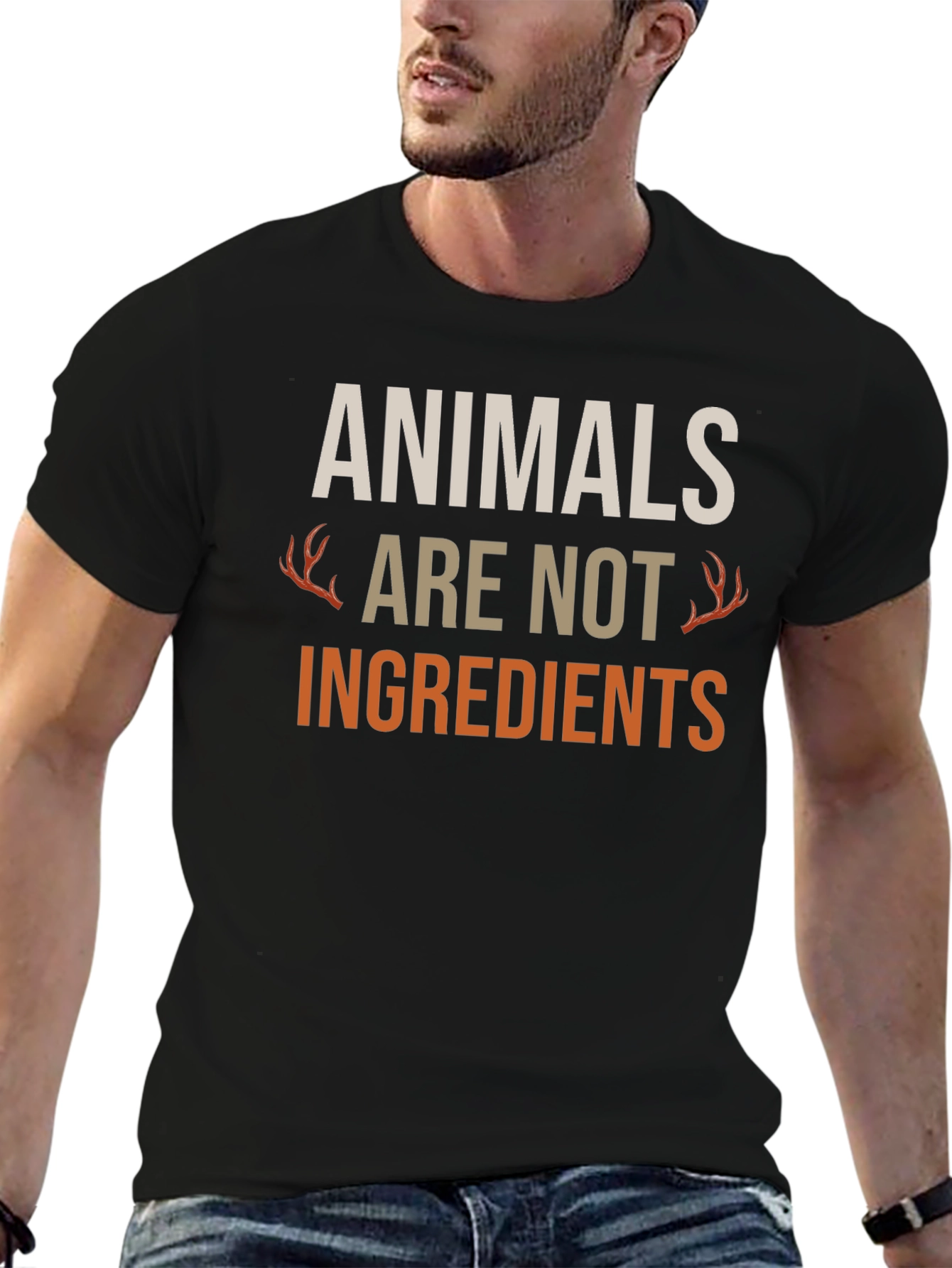 Animals Are Not Ingredients Black T-Shirt