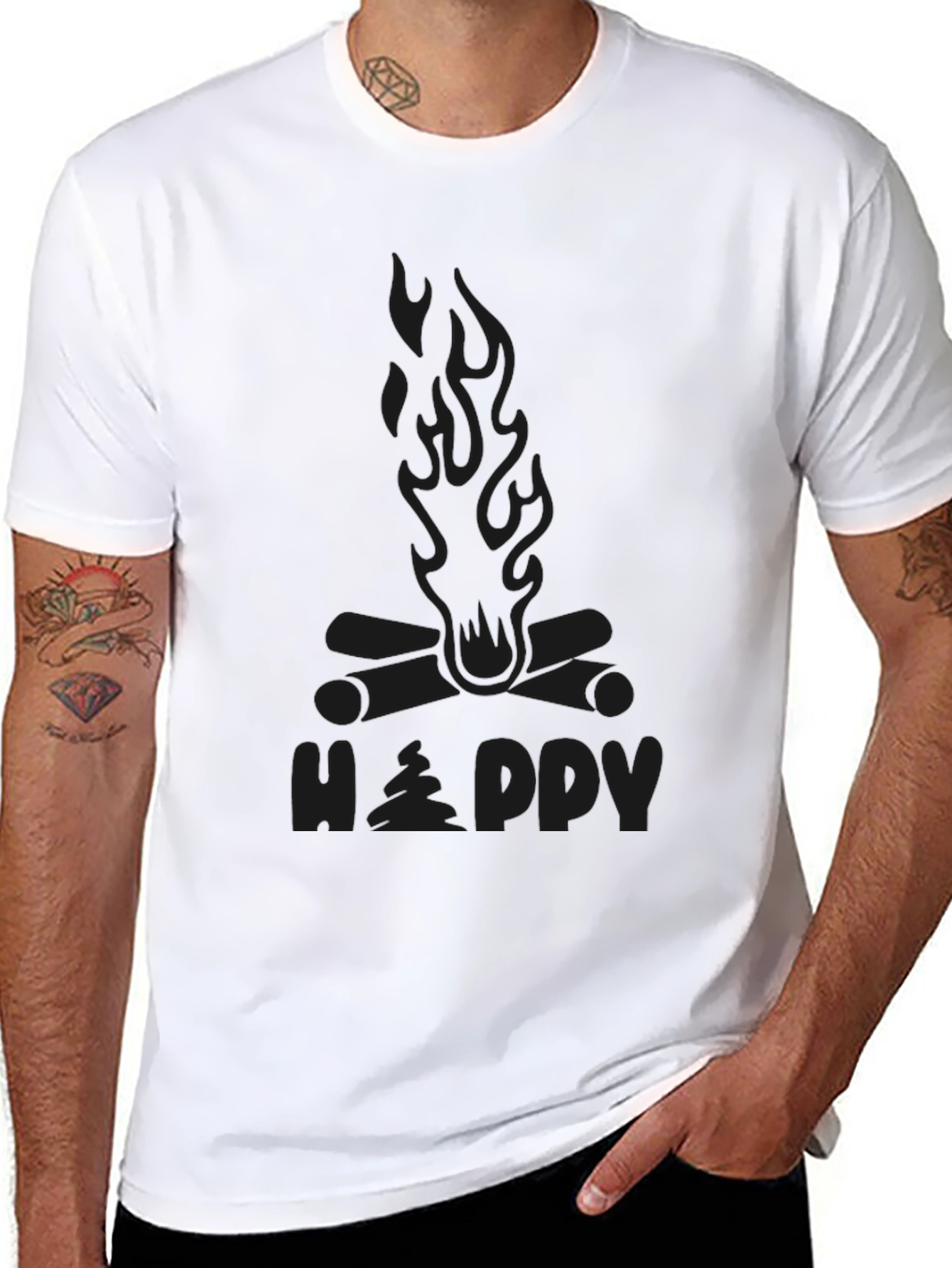 Happy Camper Campfire Graphic T-Shirt