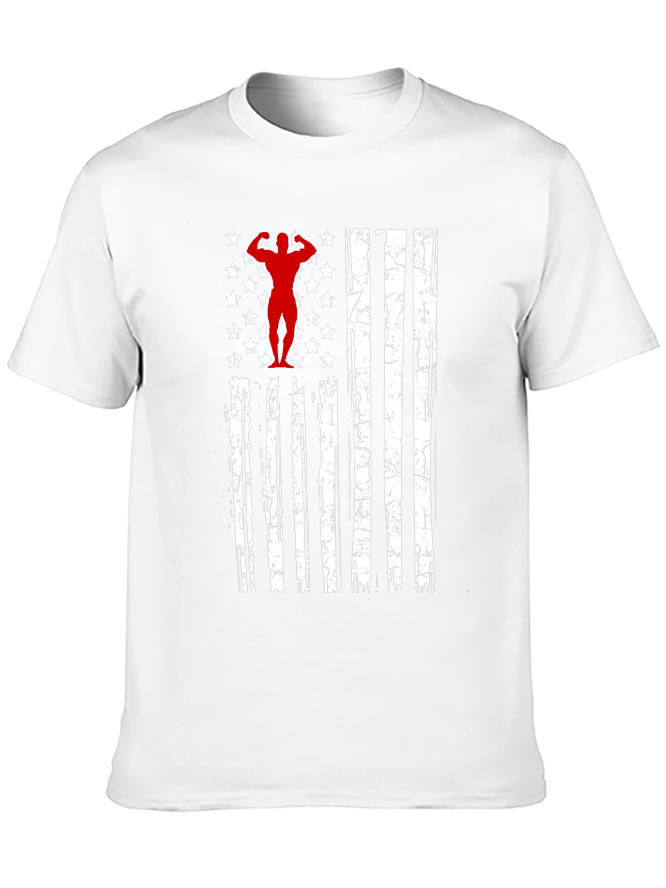 Patriotic Gym T-Shirt - American Flag Bodybuilder Design