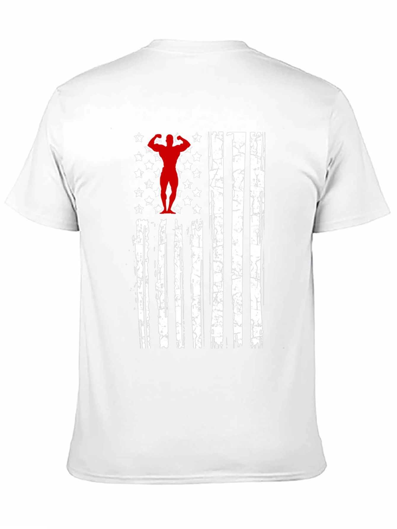 Patriotic Gym T-Shirt - American Flag Bodybuilder Design