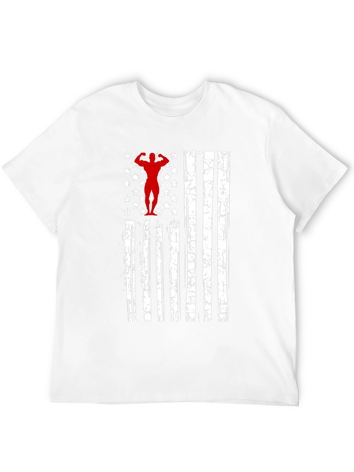 Patriotic Gym T-Shirt - American Flag Bodybuilder Design