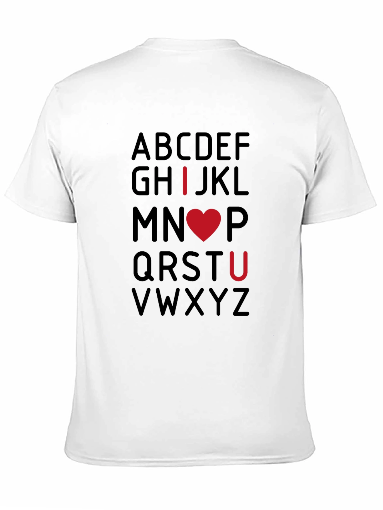 I Heart U Alphabet Tee - Mens Black T-Shirt