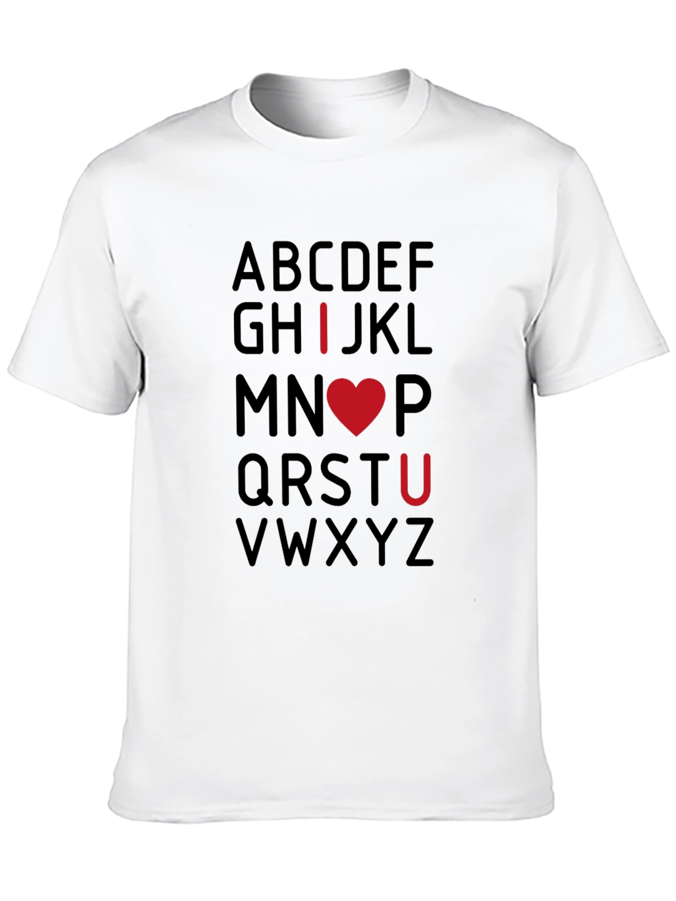 I Heart U Alphabet Tee - Mens Black T-Shirt