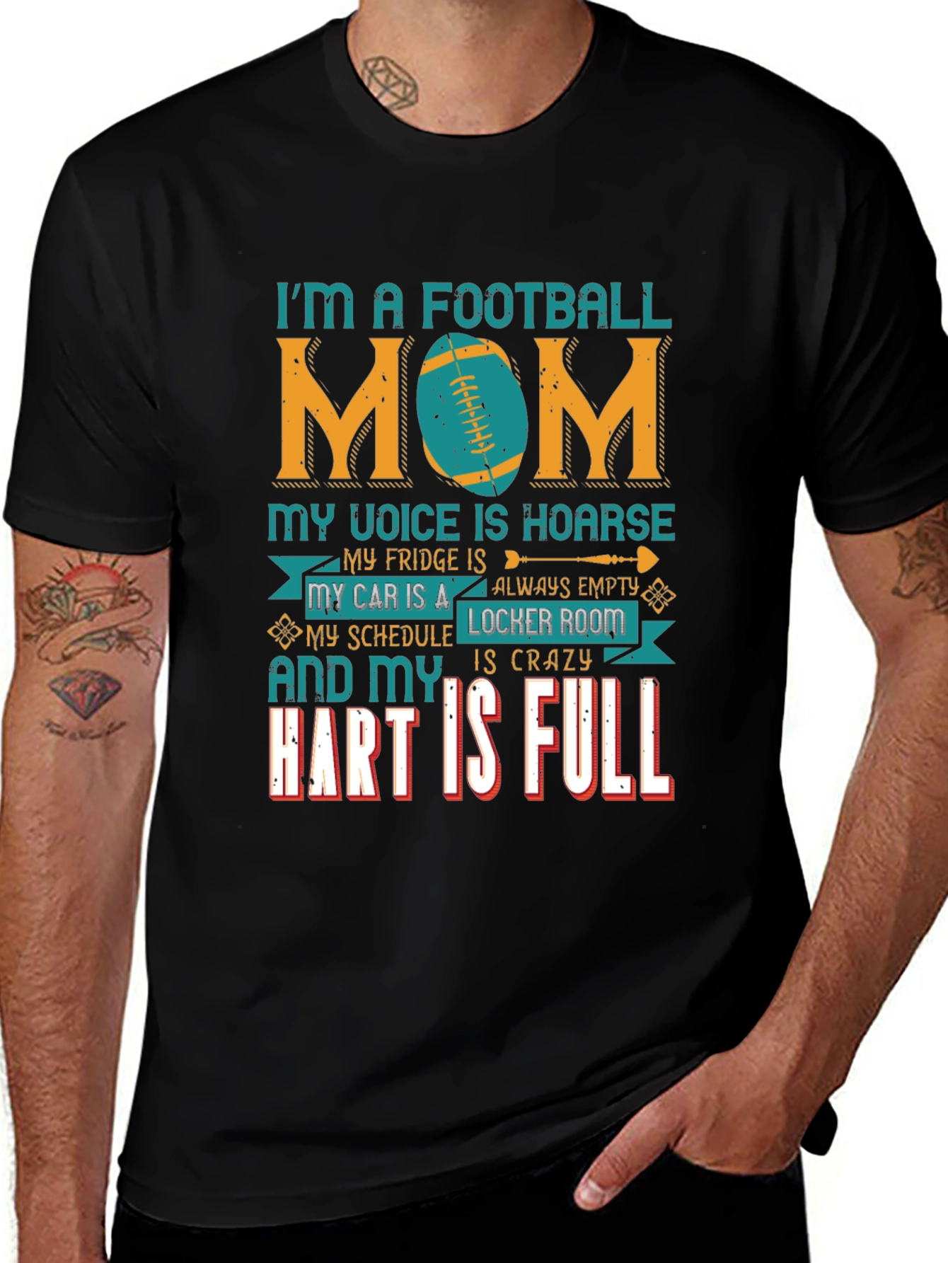 Football Mom T-Shirt - Crazy Schedule Full Heart