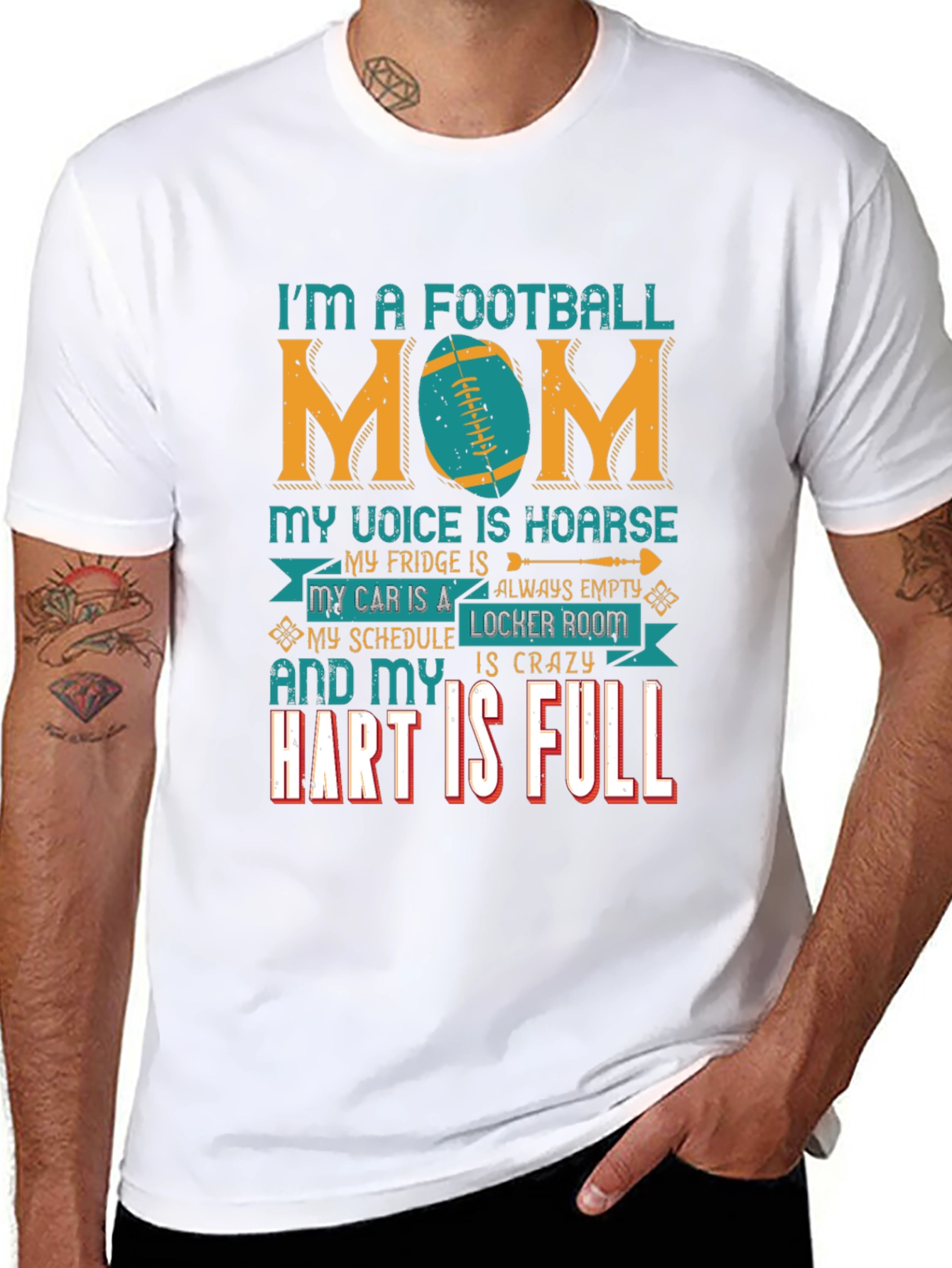 Football Mom T-Shirt - Crazy Schedule Full Heart
