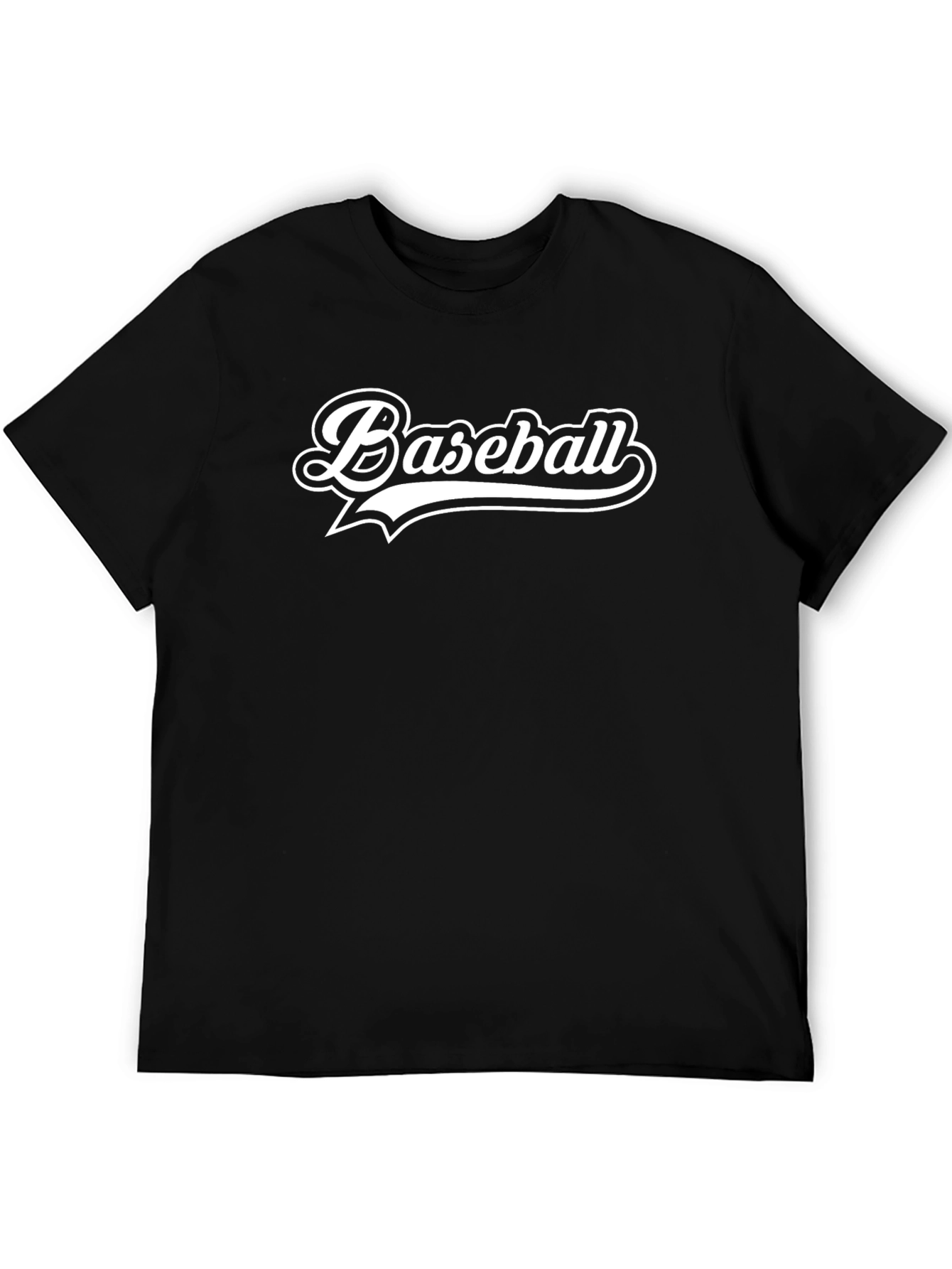 Baseball Graphic Print Black T-Shirt