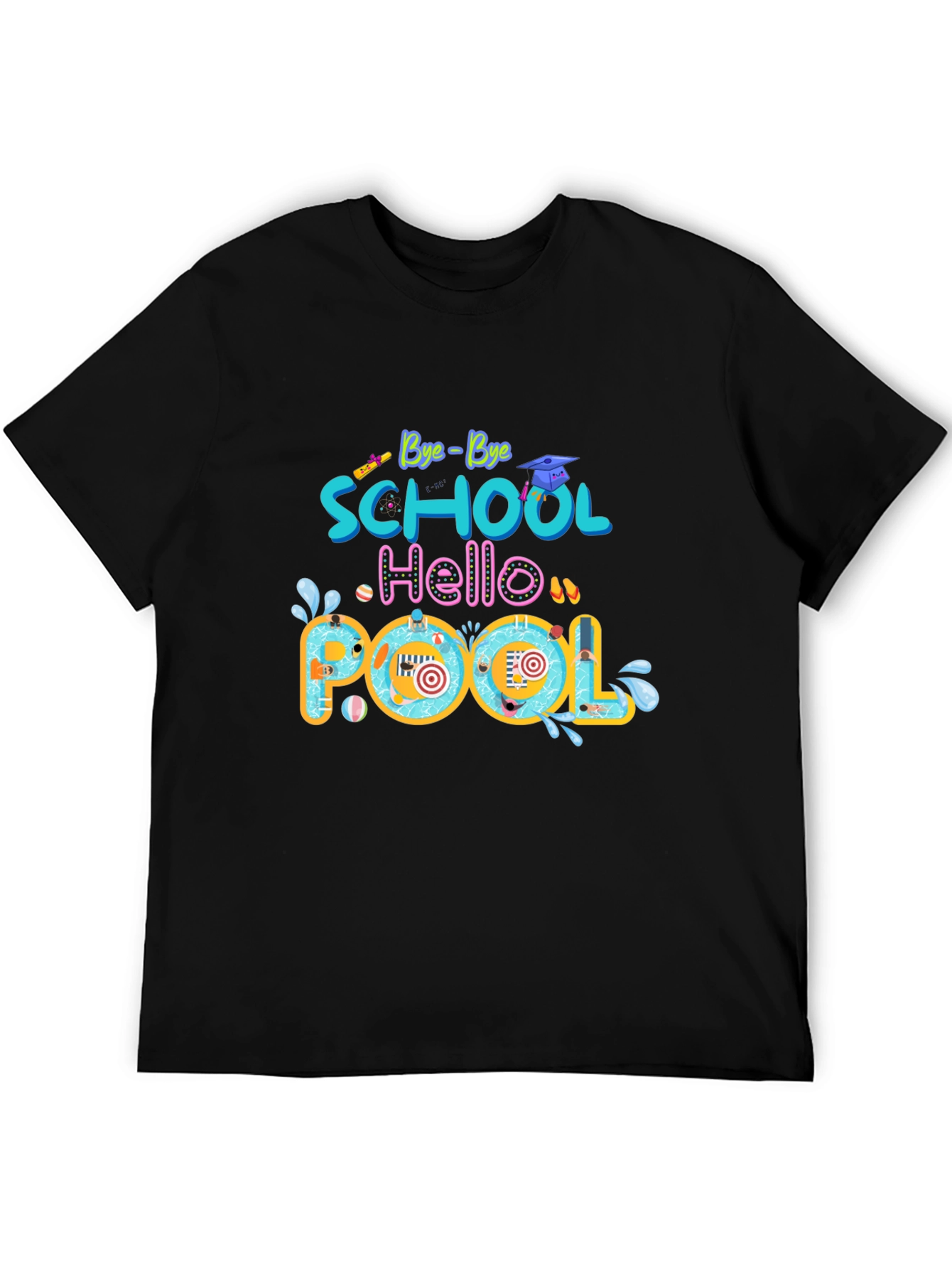 Bye Bye School Hello Pool Graphic T-Shirt