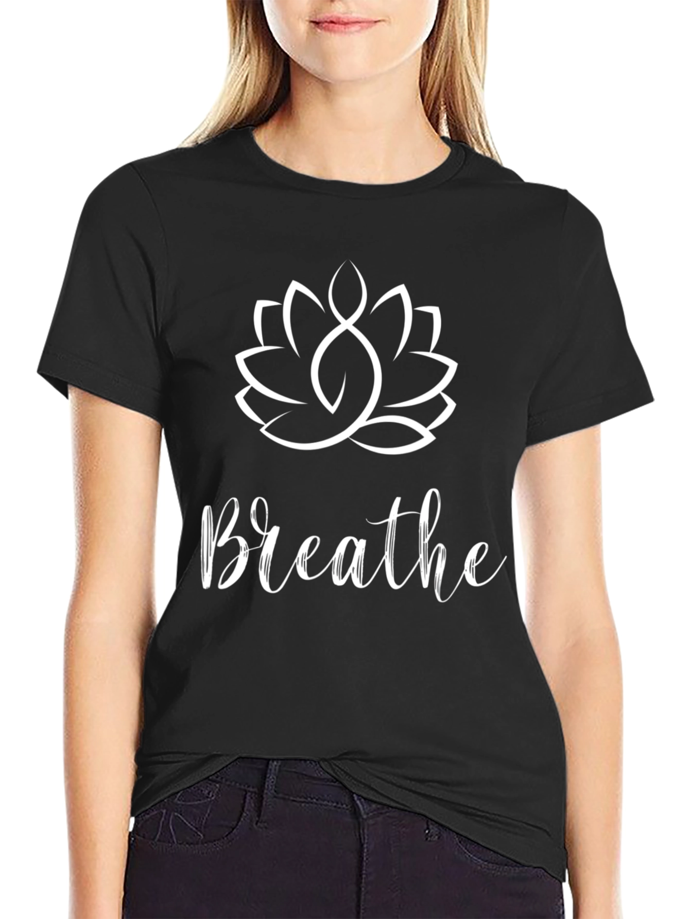 Breathe Lotus Graphic Tee - Relaxed Fit