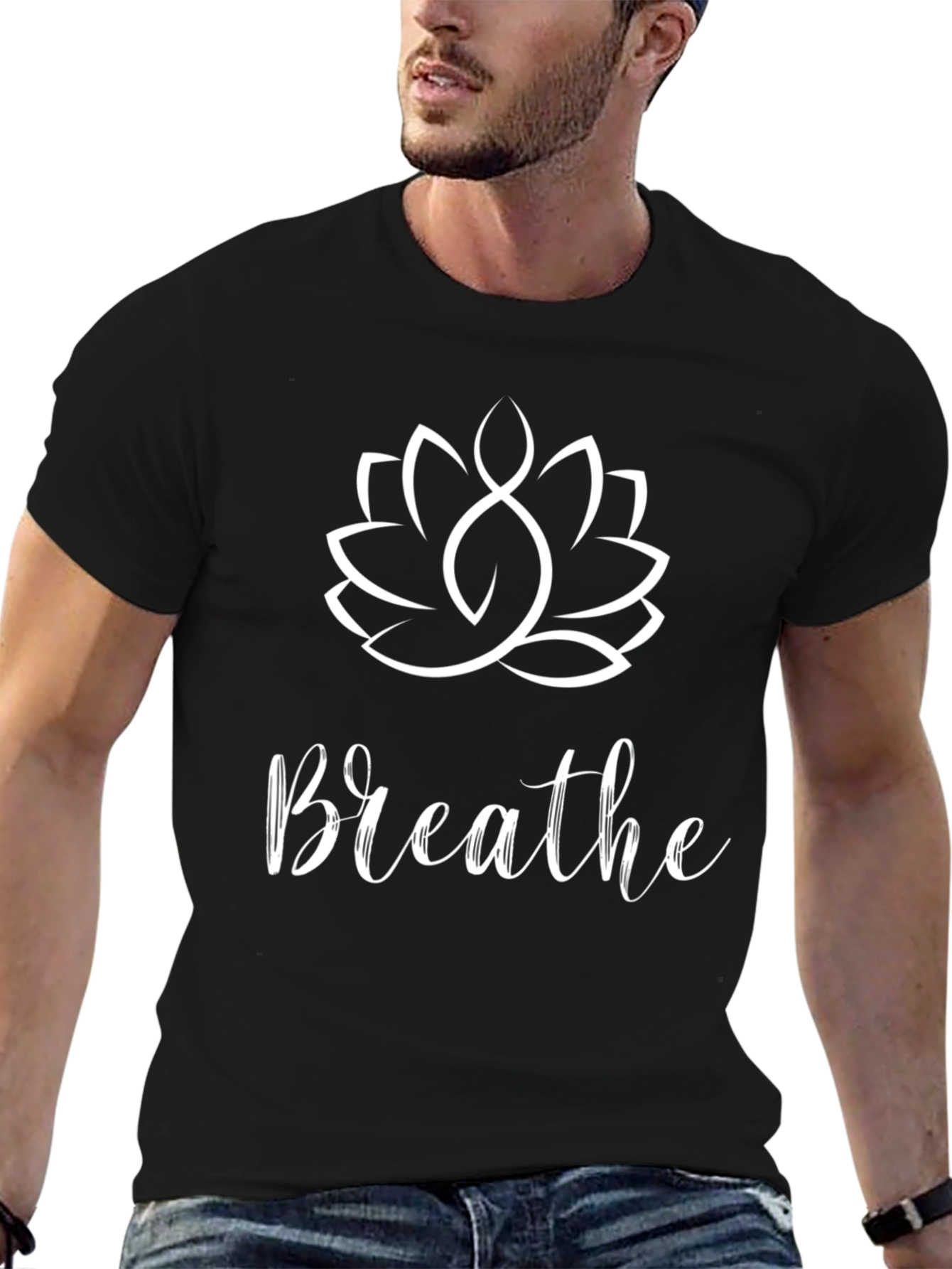 Breathe Lotus Graphic Tee - Relaxed Fit