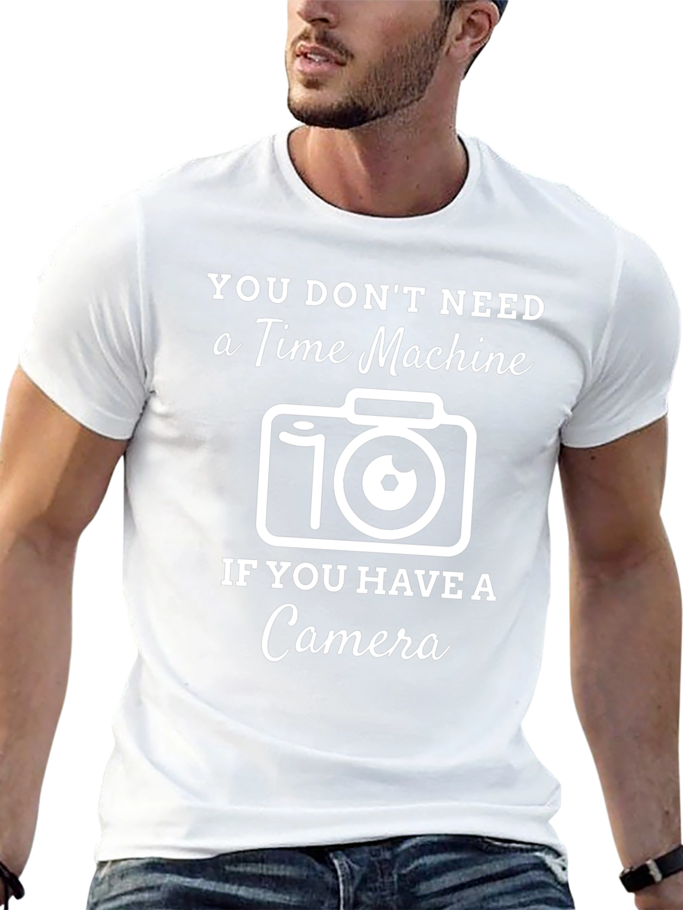 Time Machine Camera Graphic T-Shirt - Black