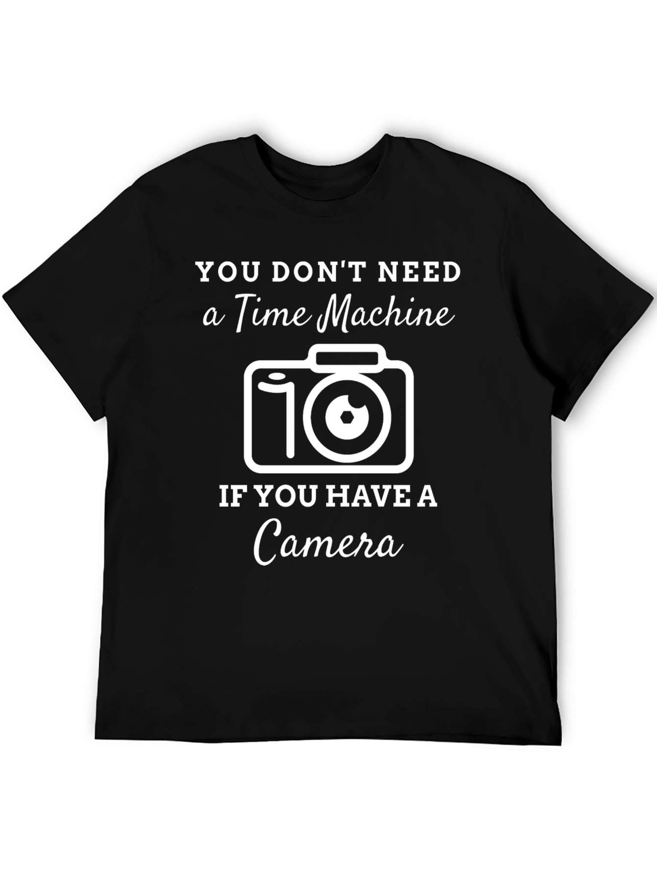 Time Machine Camera Graphic T-Shirt - Black