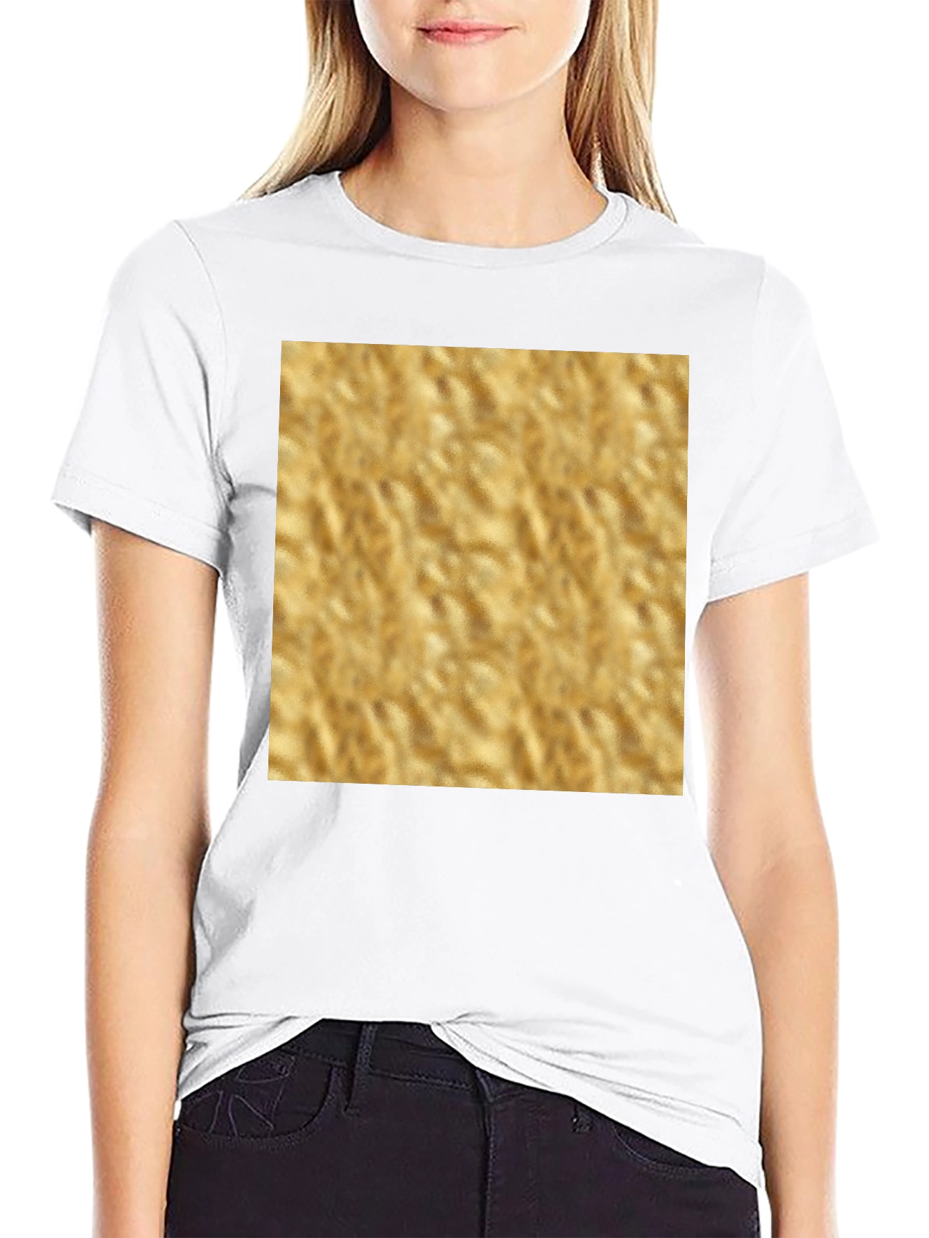 Textured Gold Graphic Tee - Stylish and Comfortable