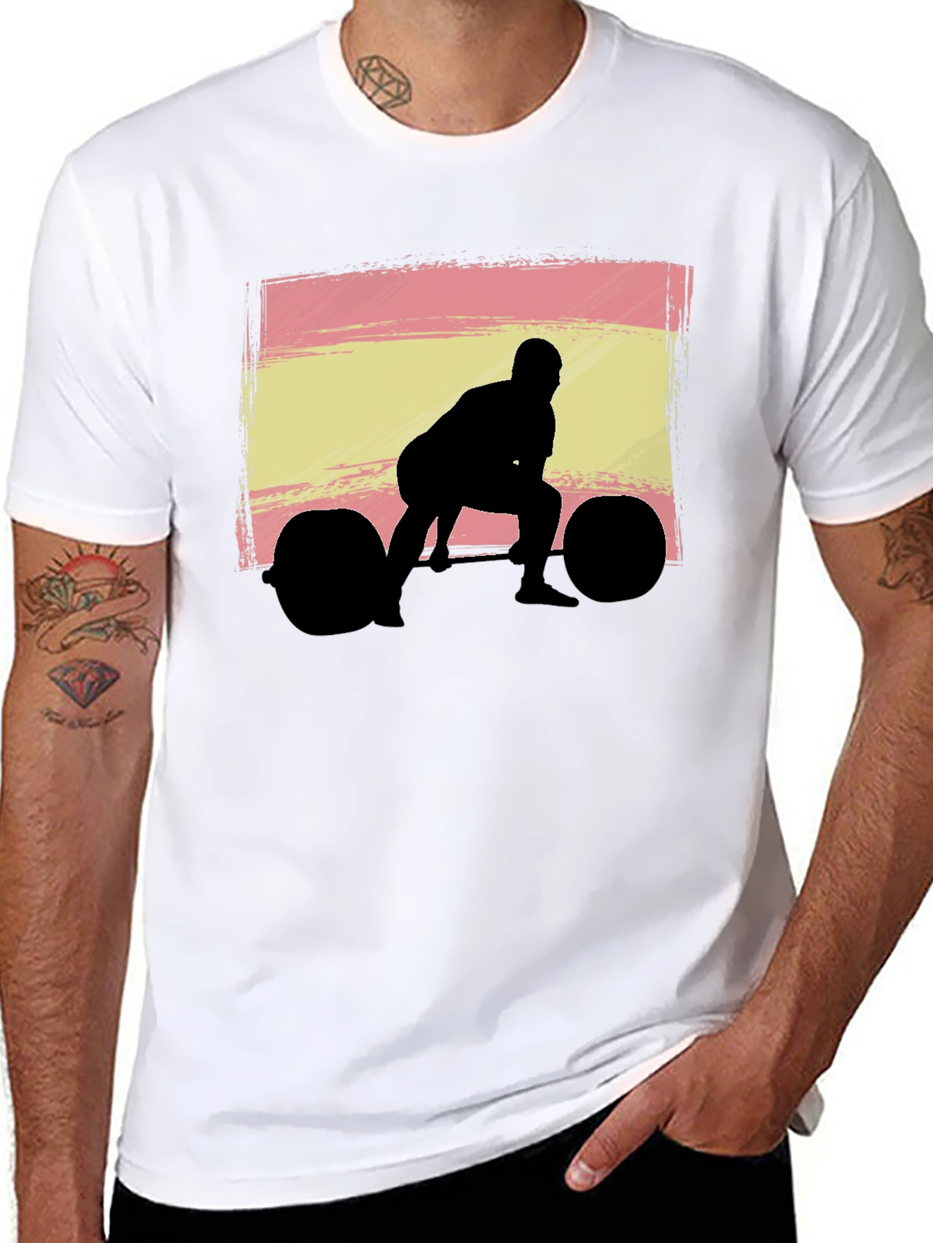 Weightlifting Spain Flag Graphic T-Shirt