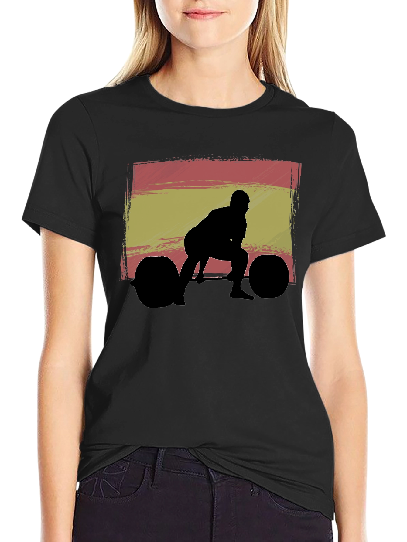 Weightlifting Spain Flag Graphic T-Shirt