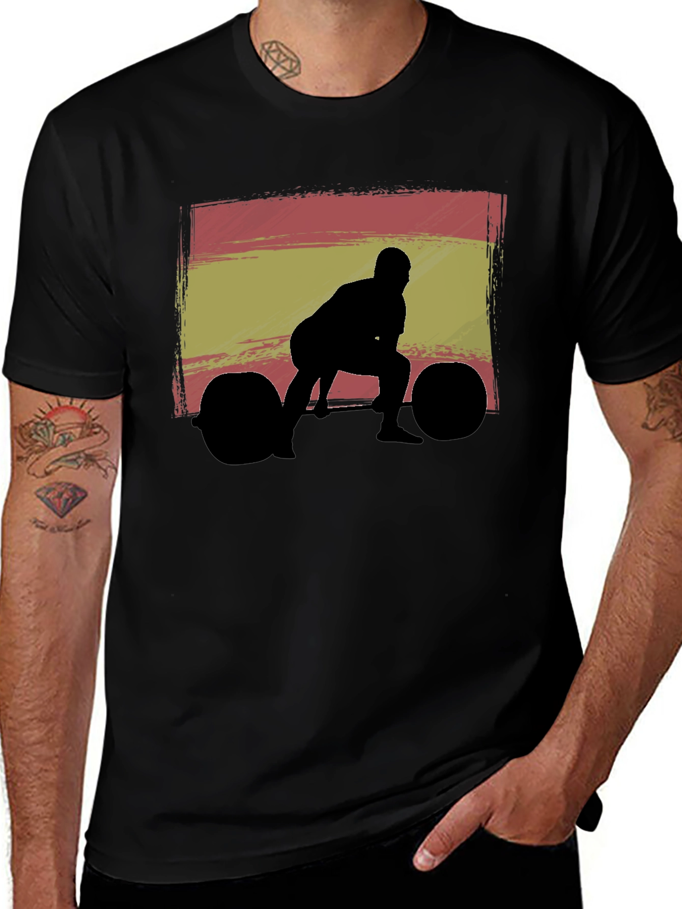 Weightlifting Spain Flag Graphic T-Shirt