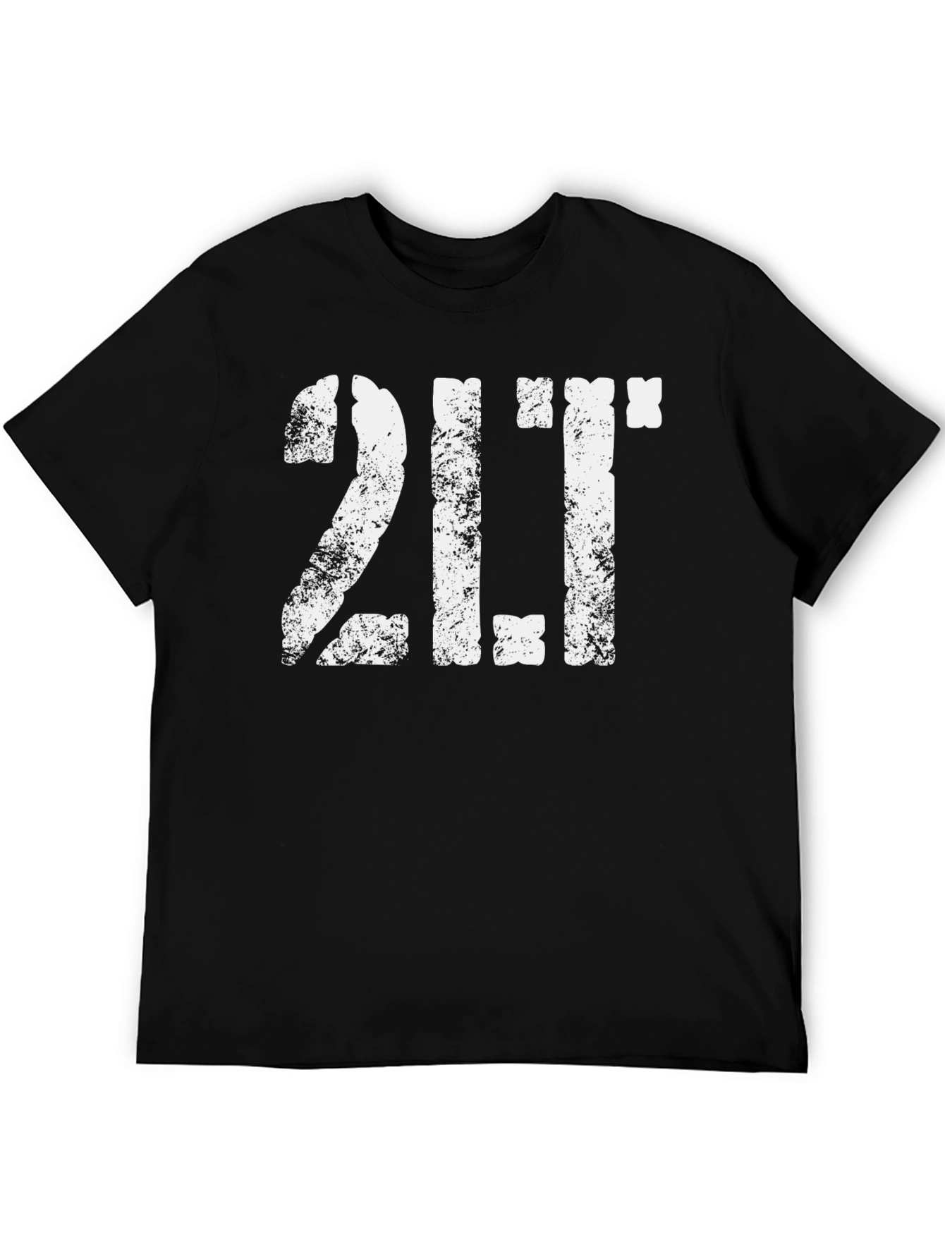 Distressed 2LT Graphic T-Shirt - Black