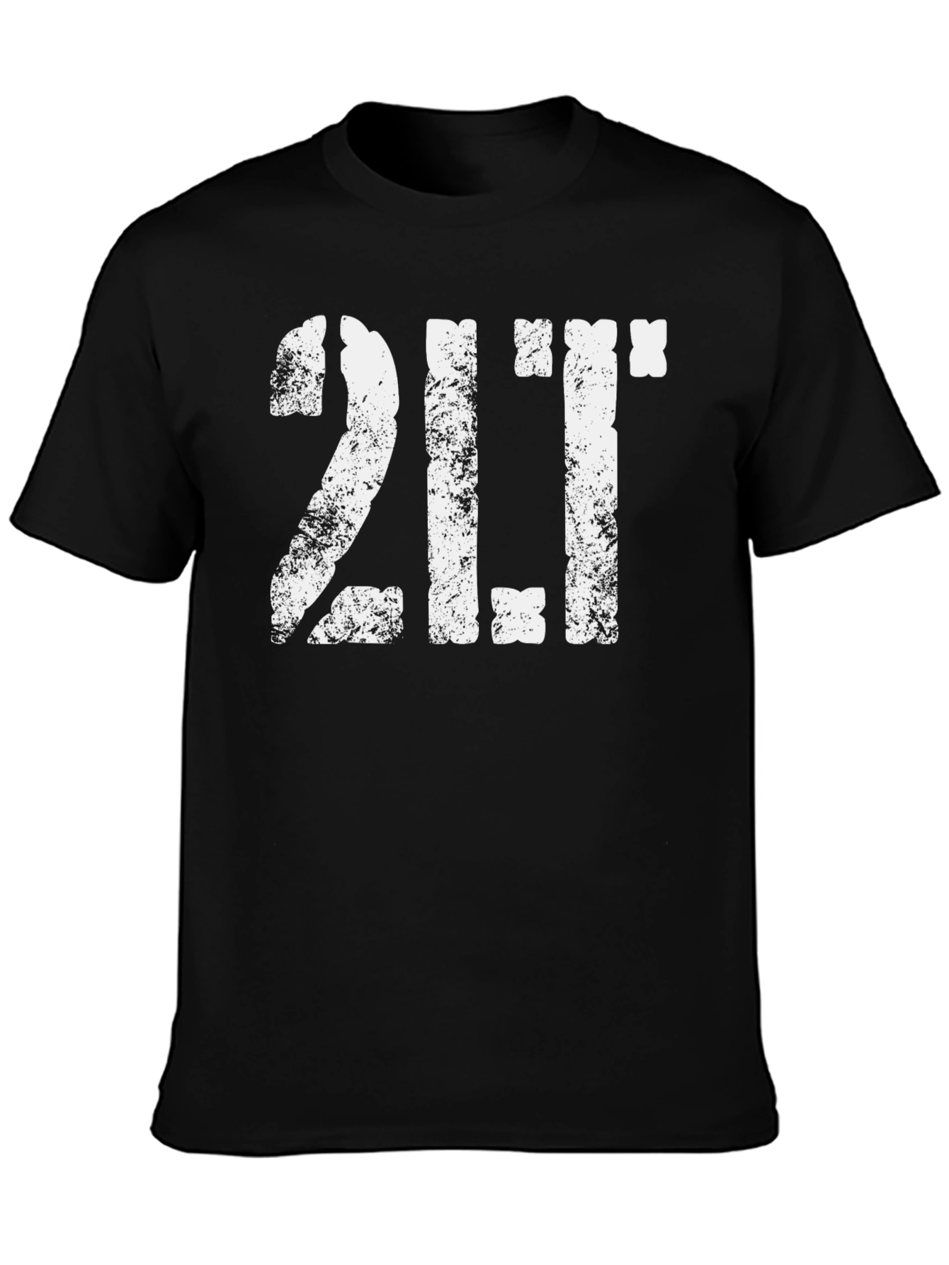 Distressed 2LT Graphic T-Shirt - Black