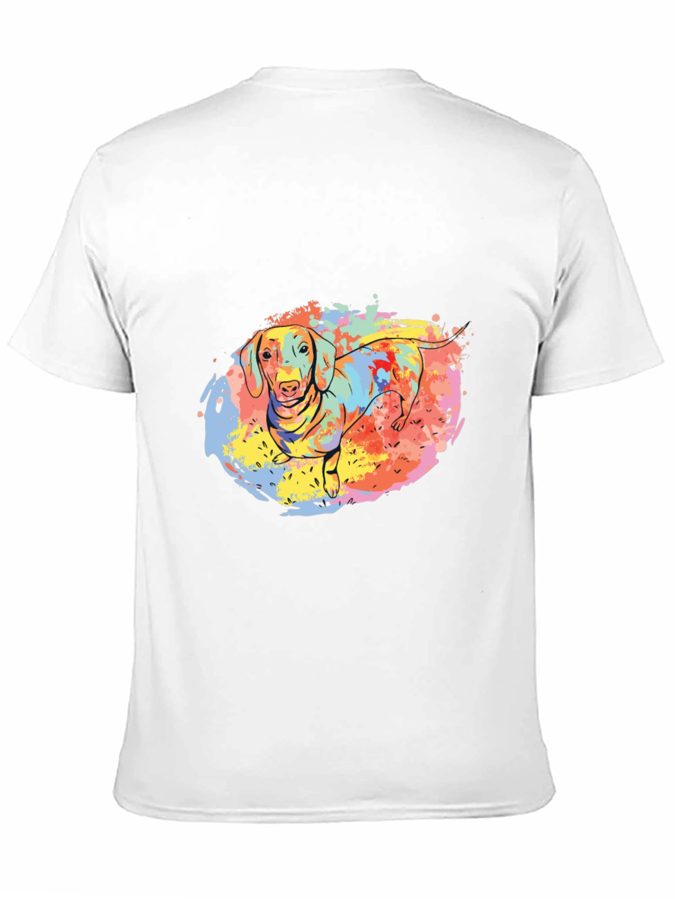 Dachshund Paint Splatter Black T-Shirt