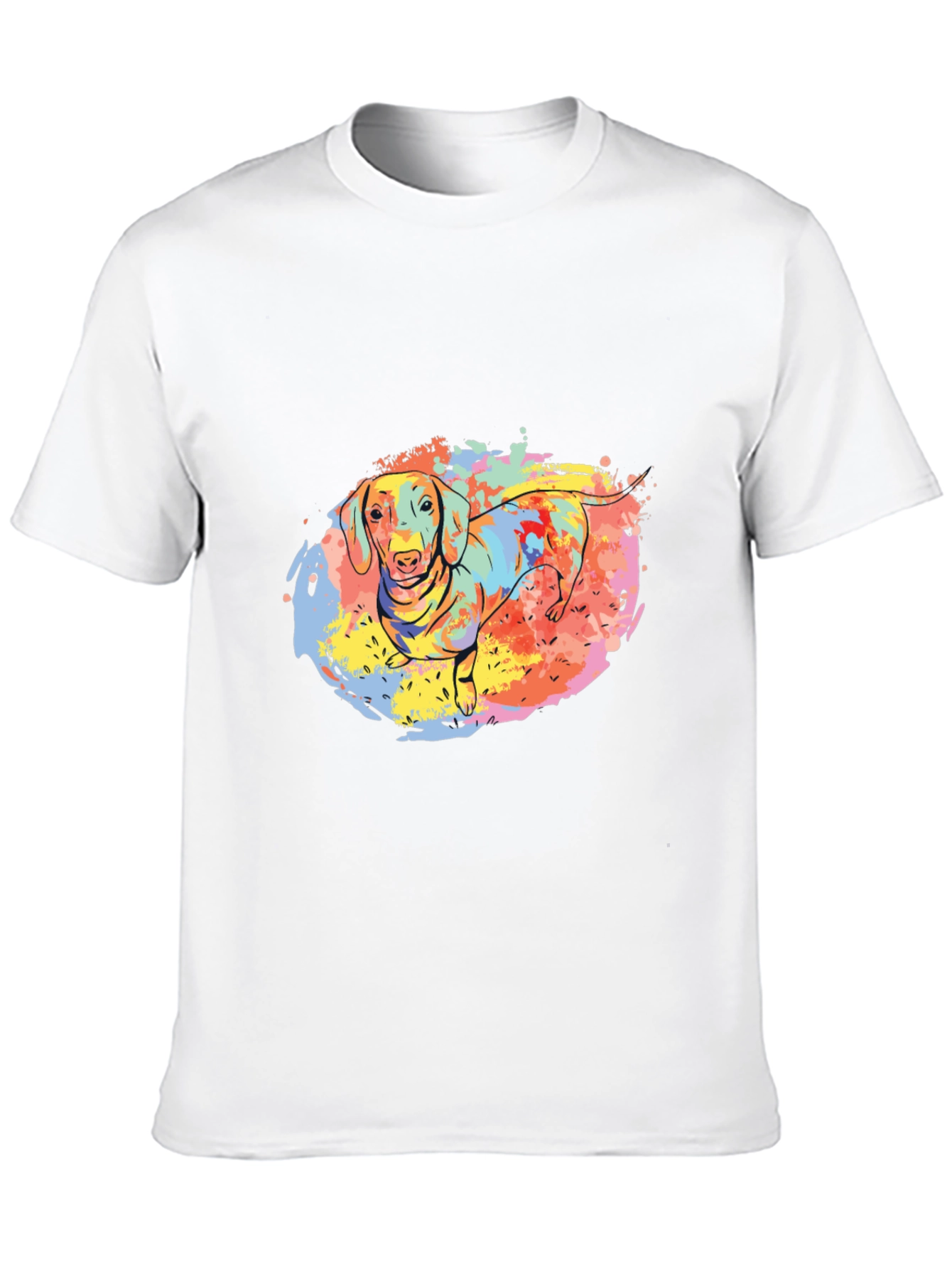 Dachshund Paint Splatter Black T-Shirt