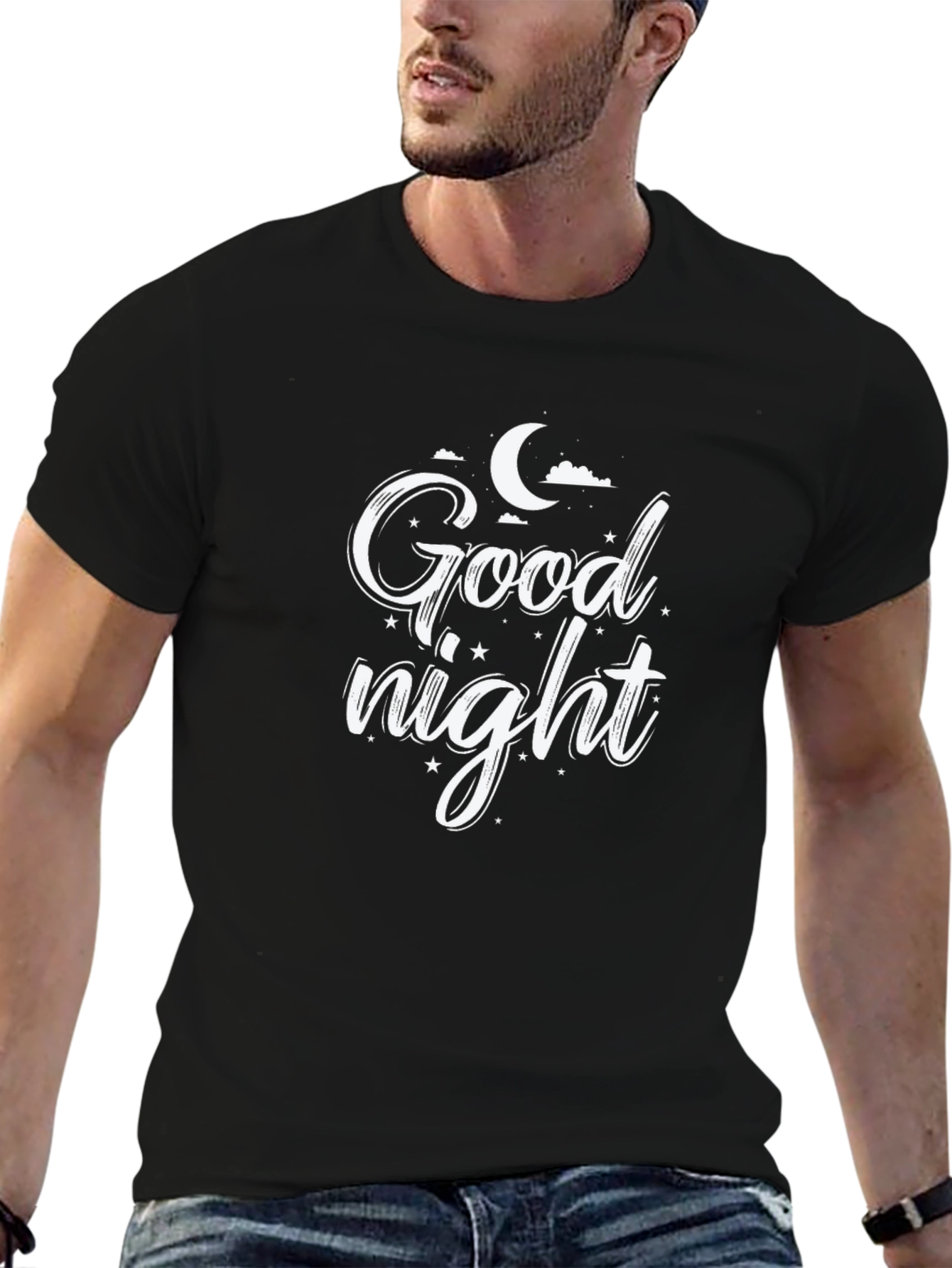 Good Night Graphic Black T-Shirt