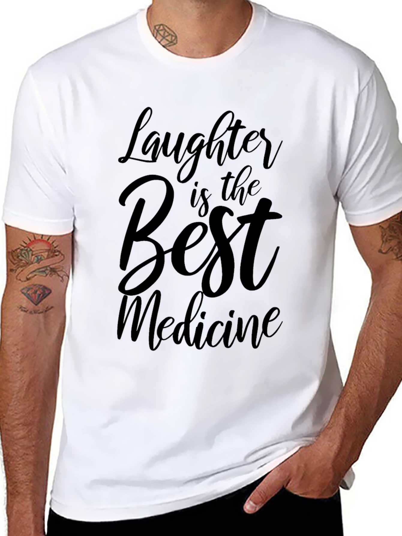 Laughter is The Best Medicine Black Graphic Tee