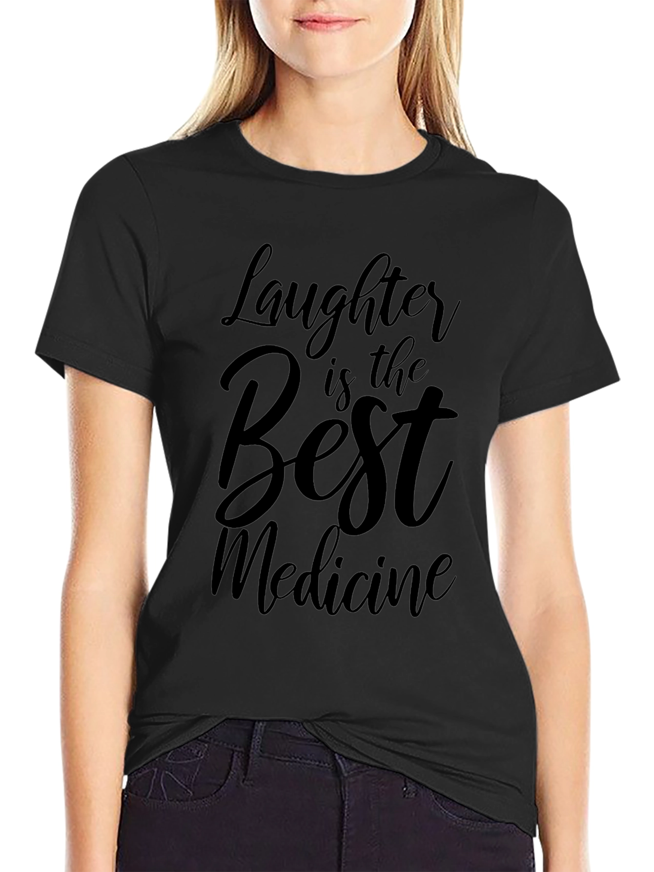 Laughter is The Best Medicine Black Graphic Tee