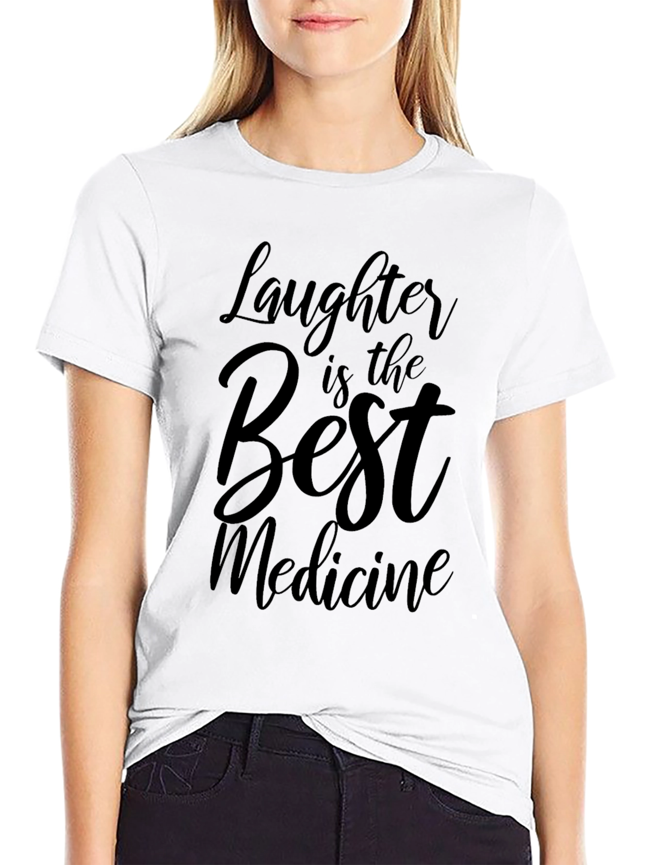 Laughter is The Best Medicine Black Graphic Tee