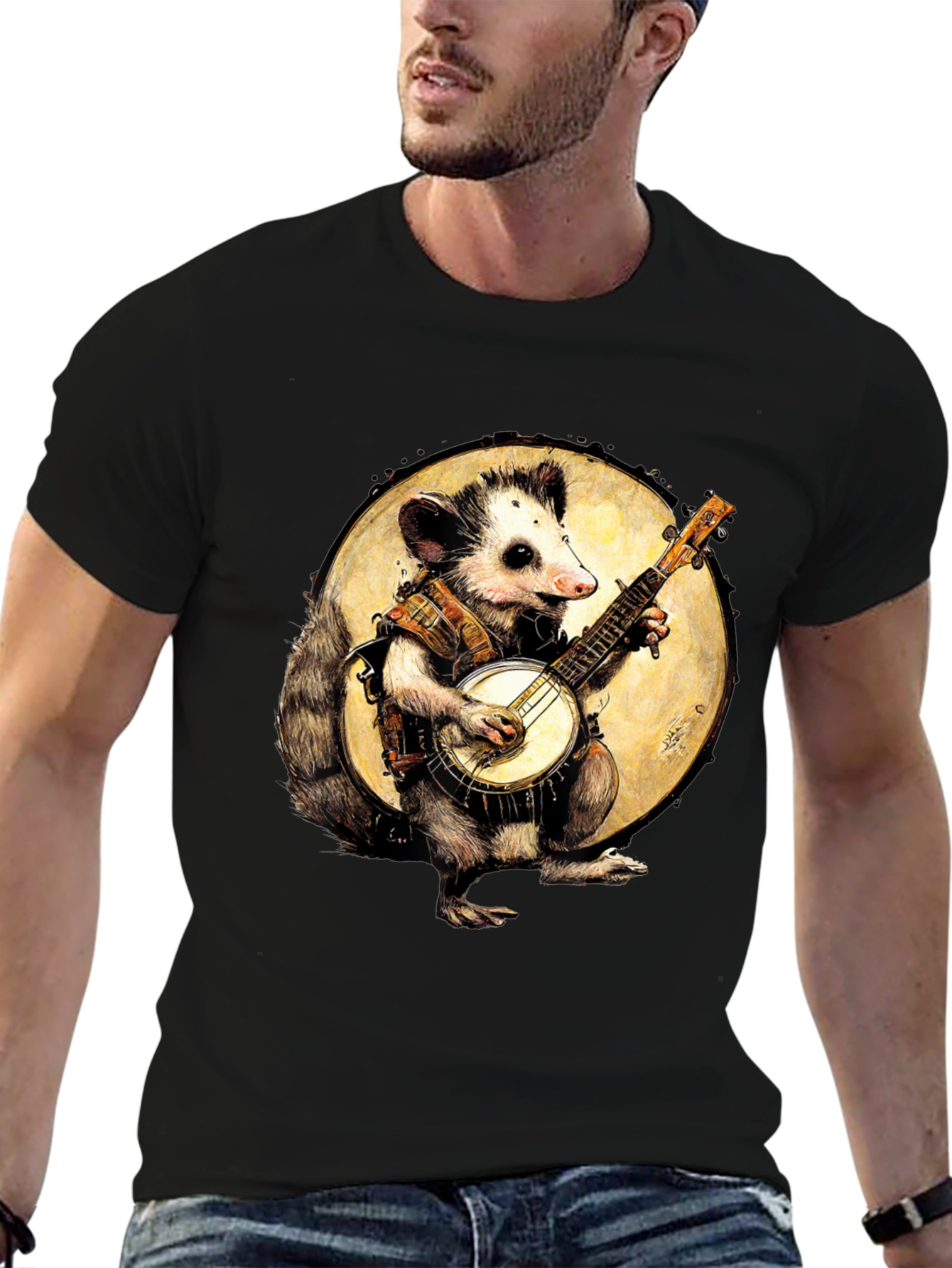 Opossum Banjo Player Graphic Tee