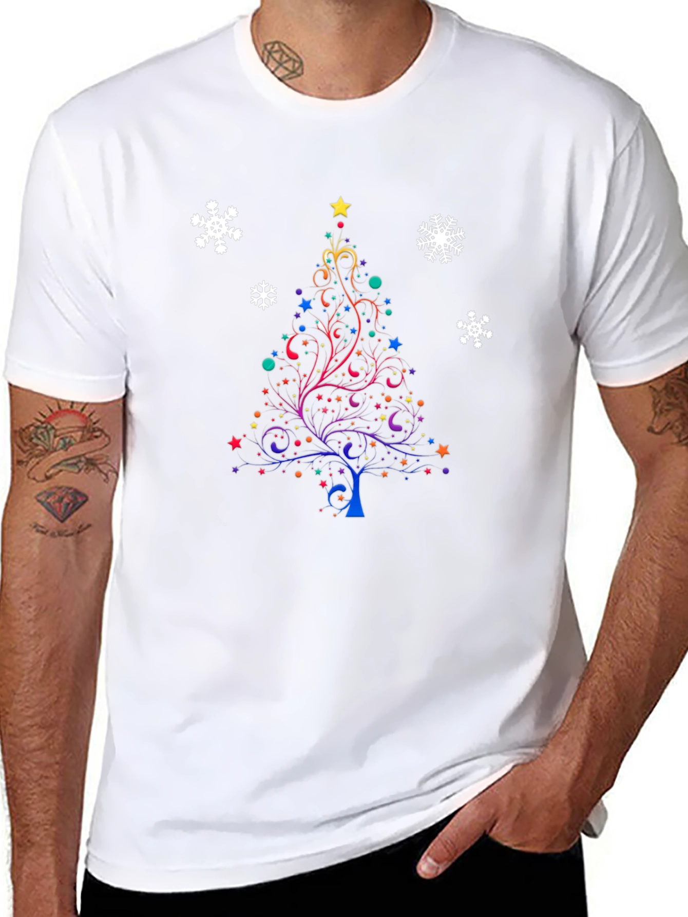 Festive Christmas Tree Graphic T-Shirt