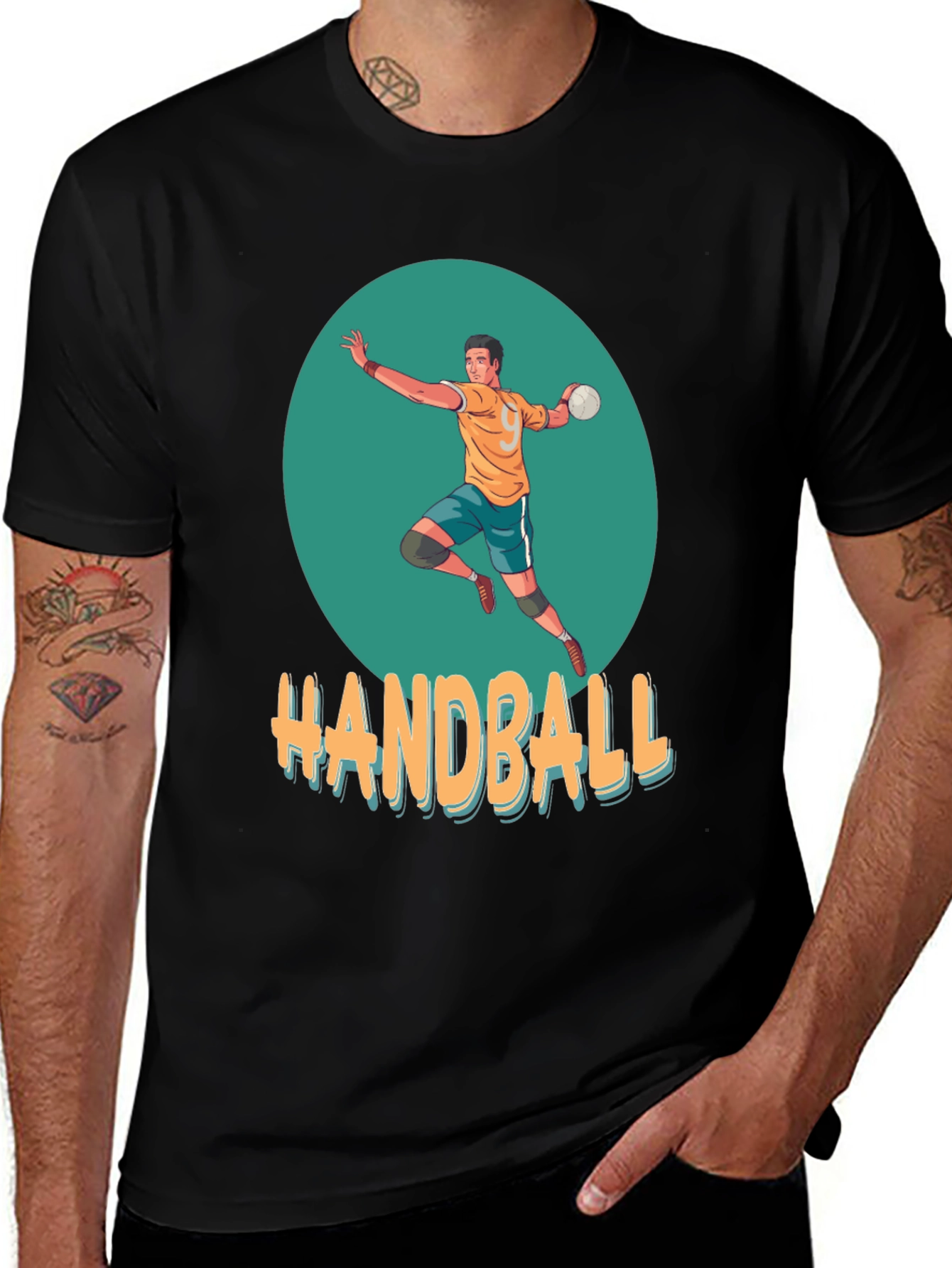 Handball Player Graphic T-Shirt