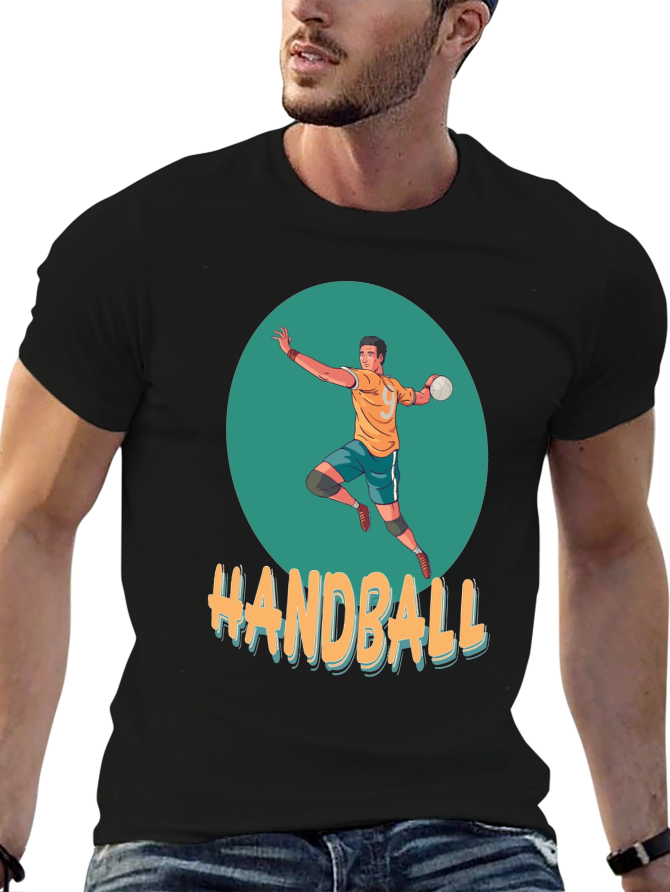 Handball Player Graphic T-Shirt