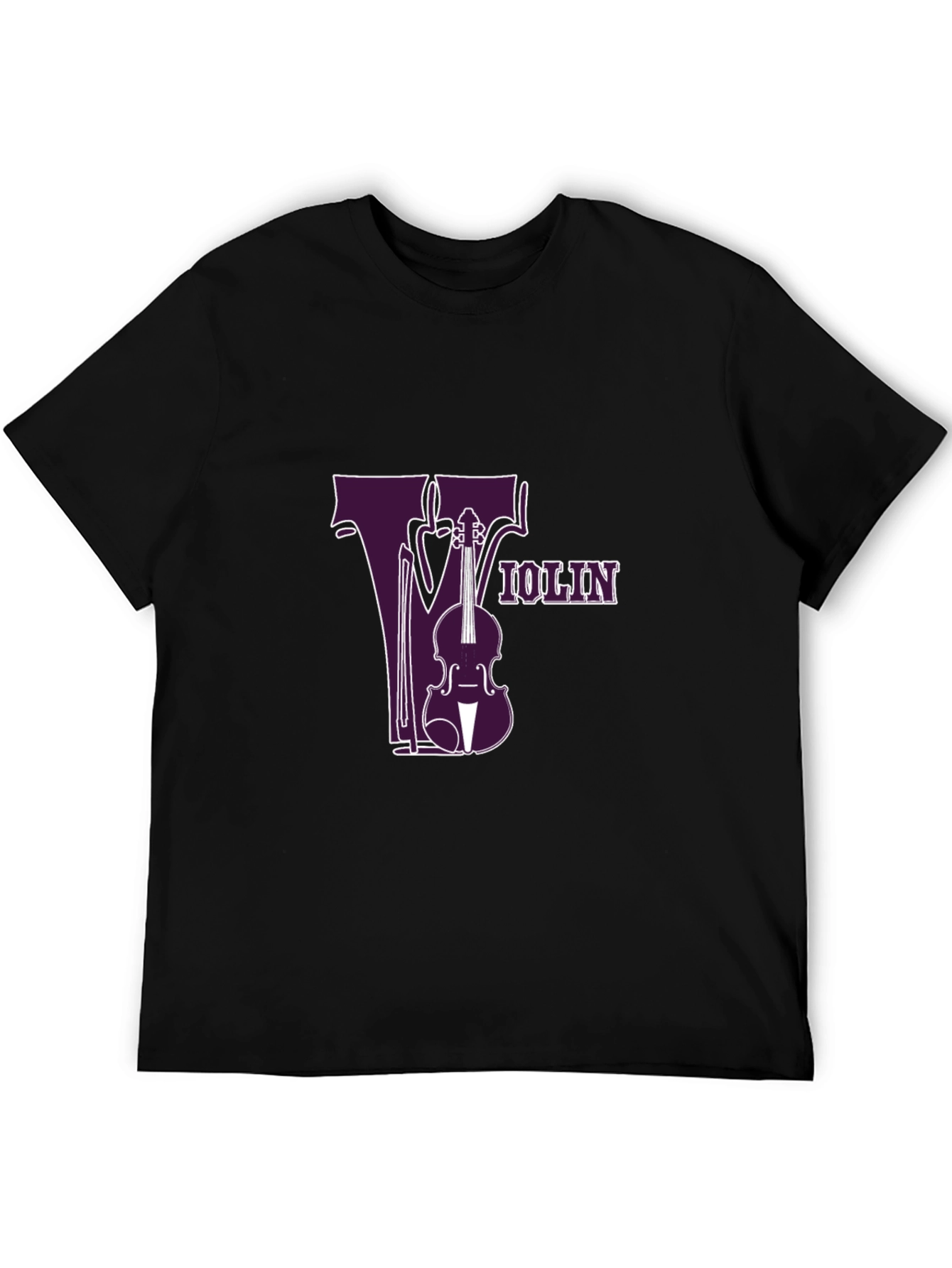 Violin Graphic Tee - Music Lovers Black T-Shirt