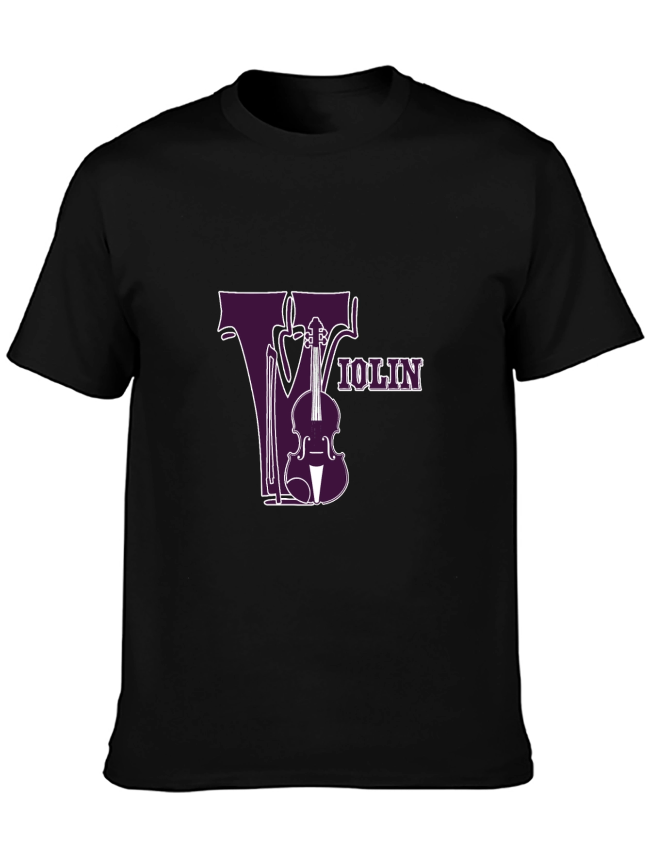 Violin Graphic Tee - Music Lovers Black T-Shirt