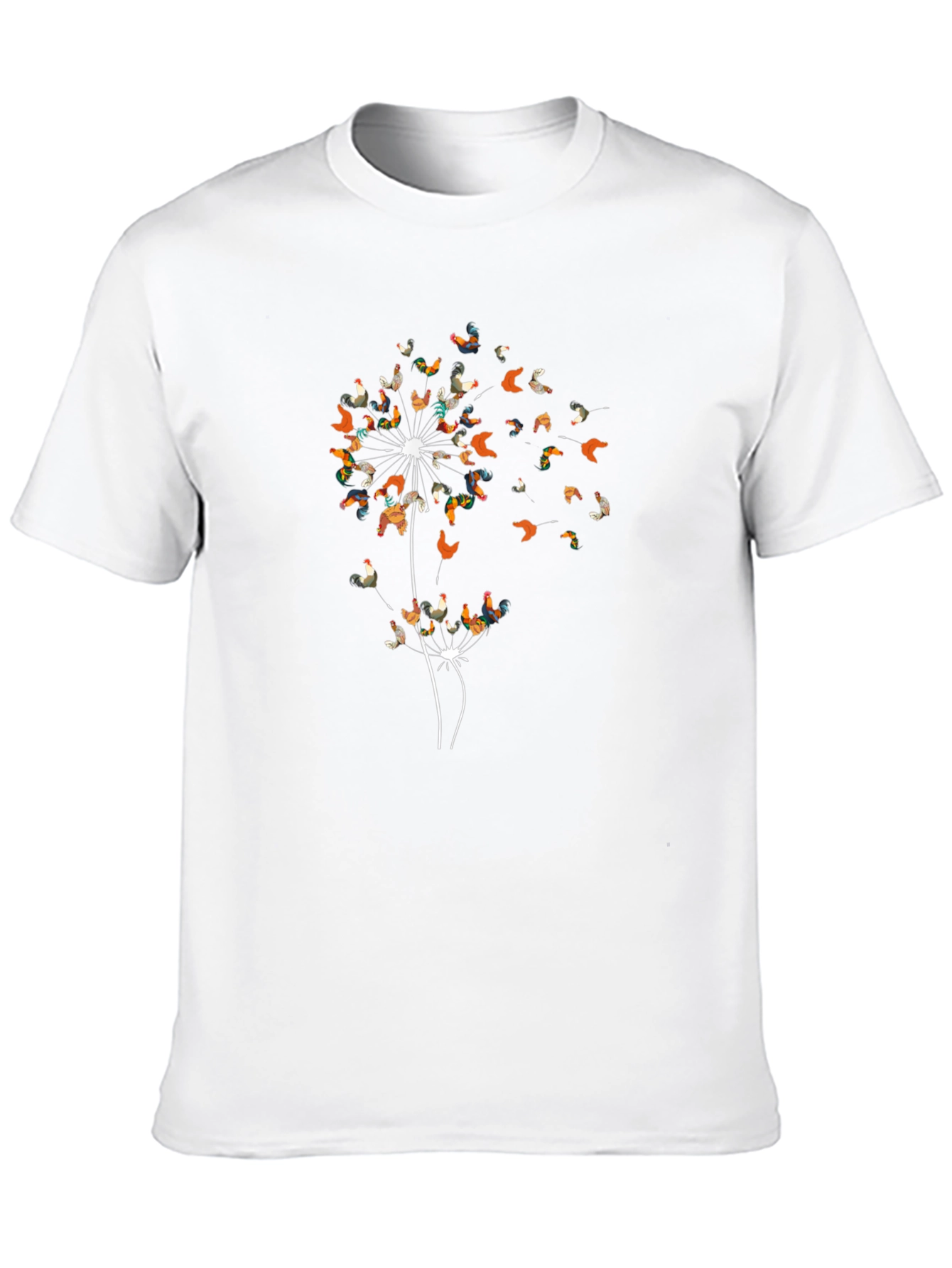 Dandelion Chicken T-Shirt - Unique Rooster Design