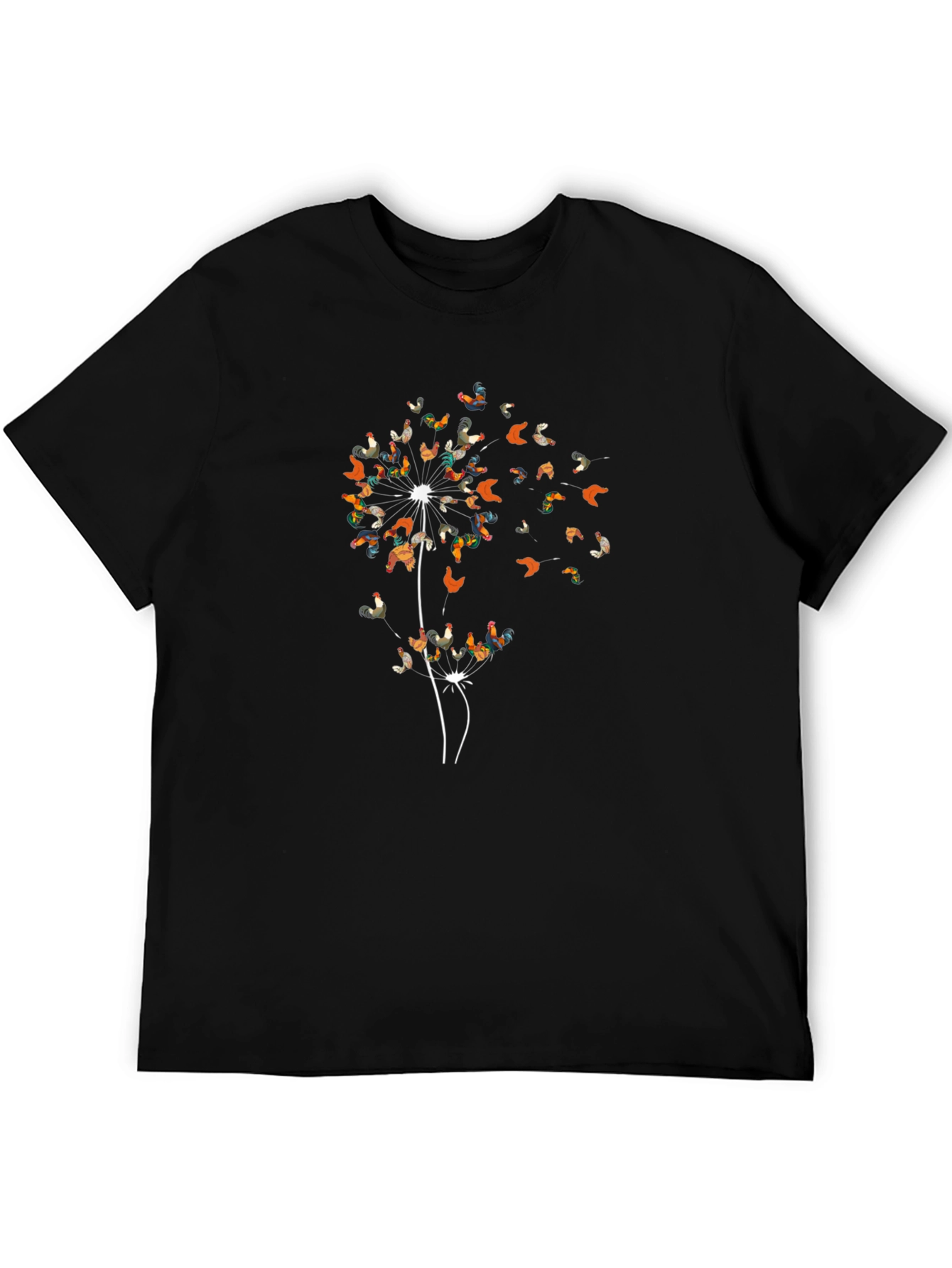 Dandelion Chicken T-Shirt - Unique Rooster Design