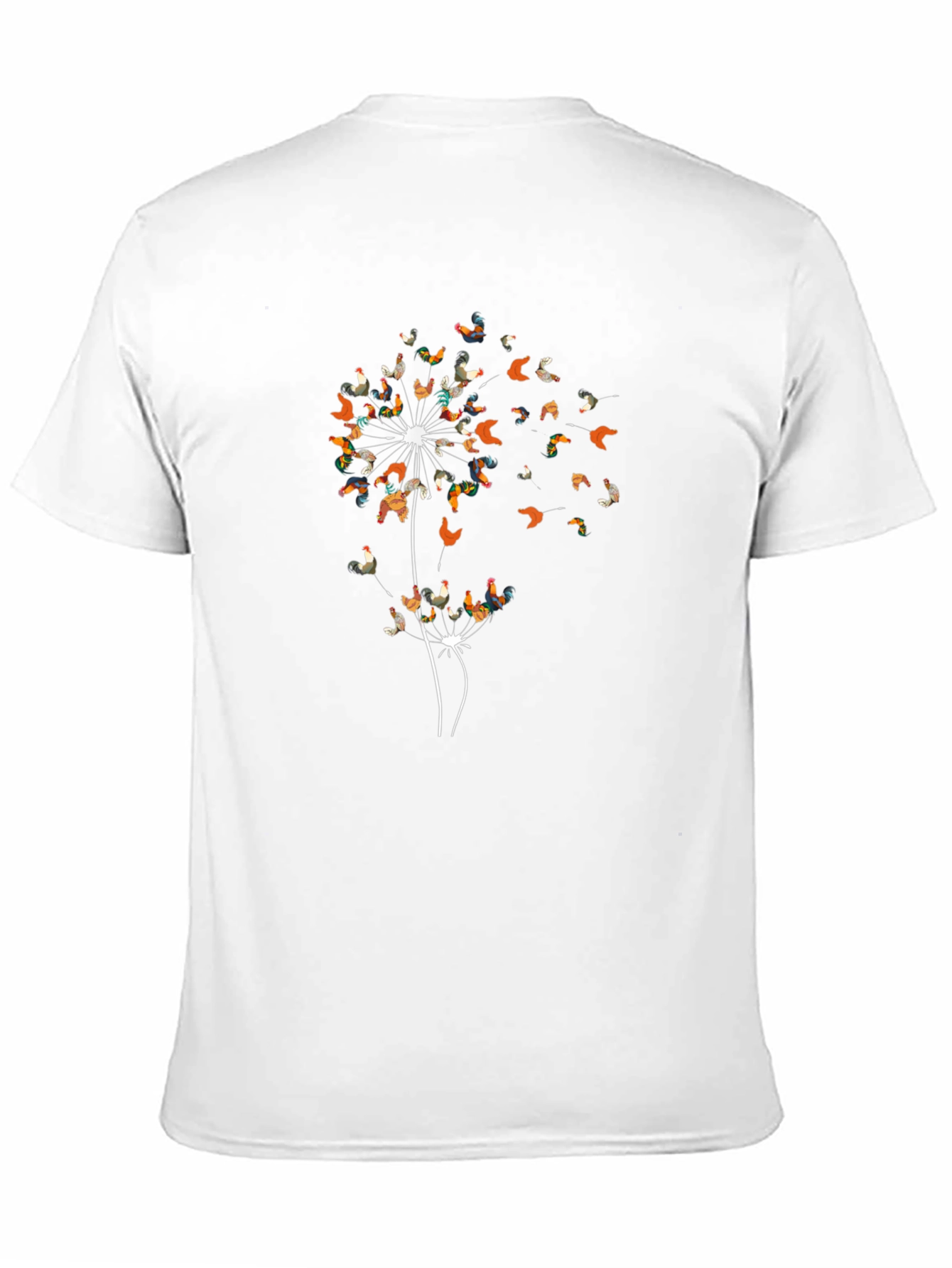 Dandelion Chicken T-Shirt - Unique Rooster Design
