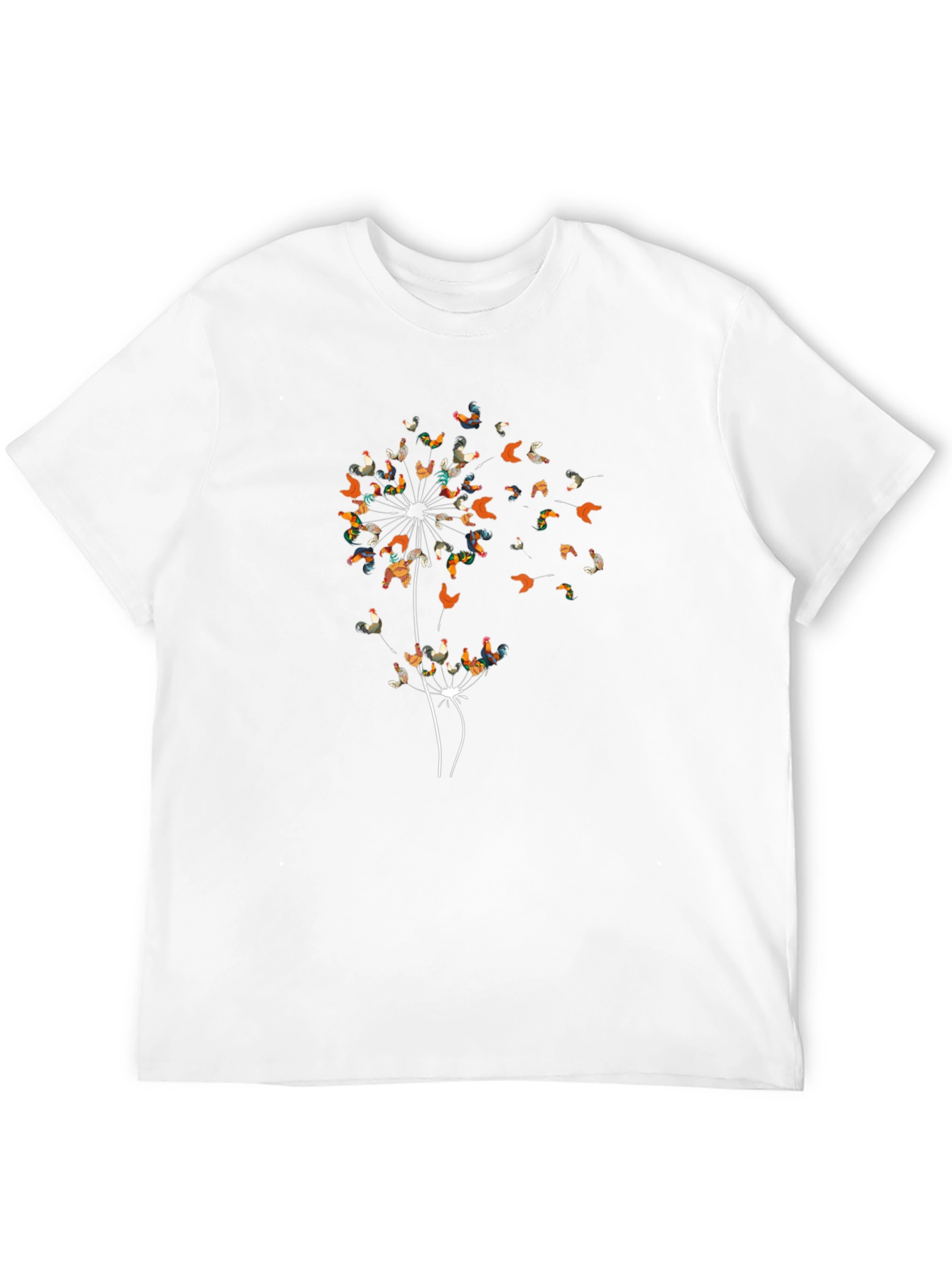 Dandelion Chicken T-Shirt - Unique Rooster Design