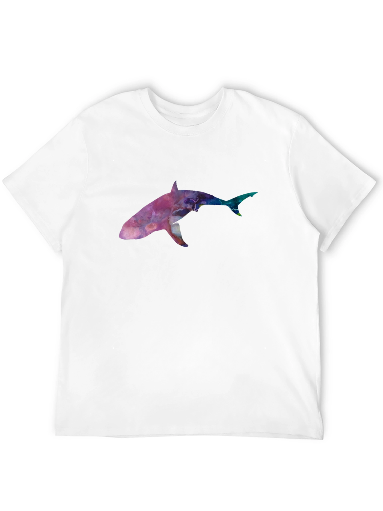 Galaxy Shark Graphic Tee - Black Cotton Blend